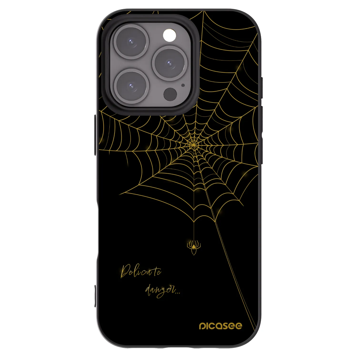 Picasee crna silikonska maskica za Apple iPhone 16 Pro - Delicate danger