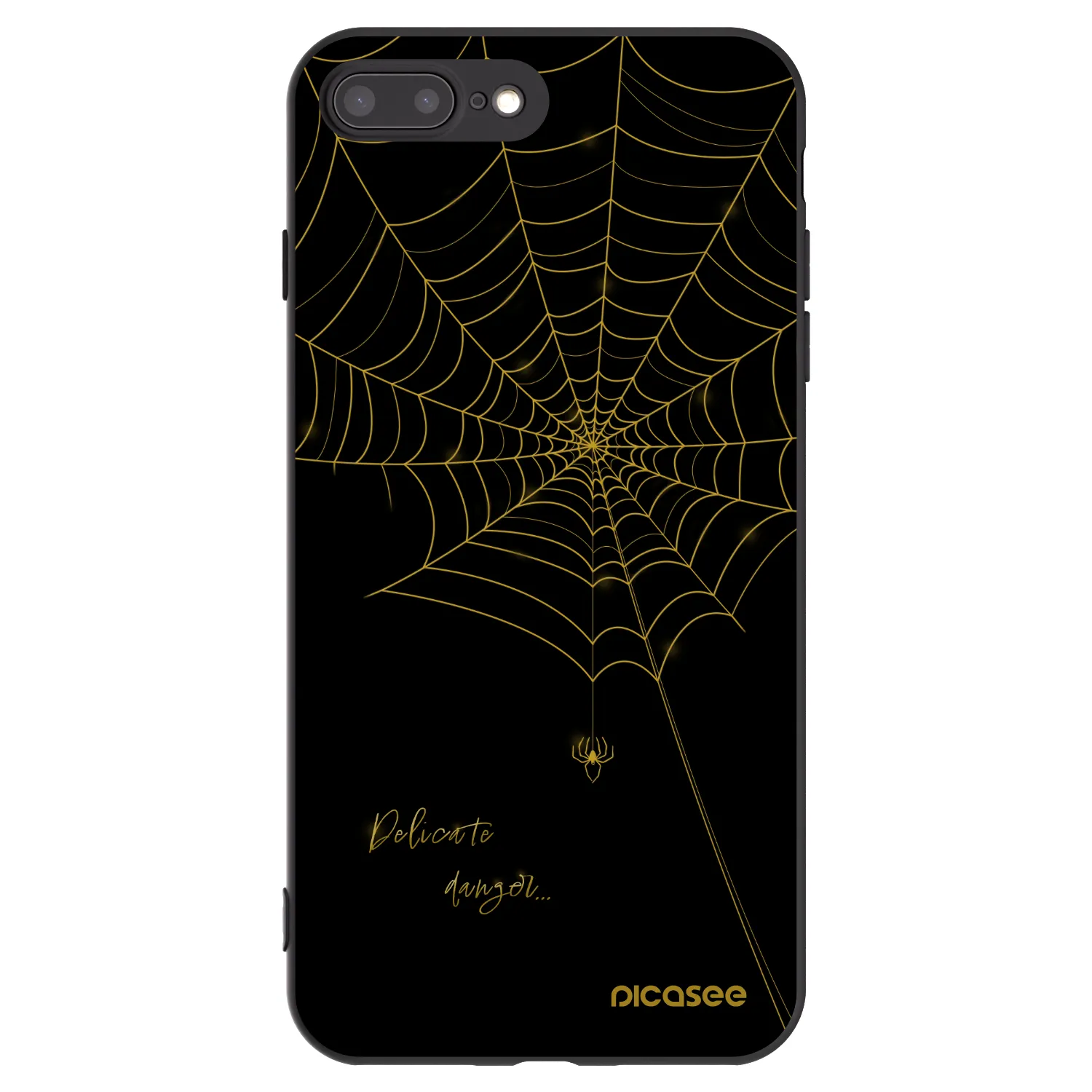 Picasee crna silikonska maskica za Apple iPhone 8 Plus - Delicate danger