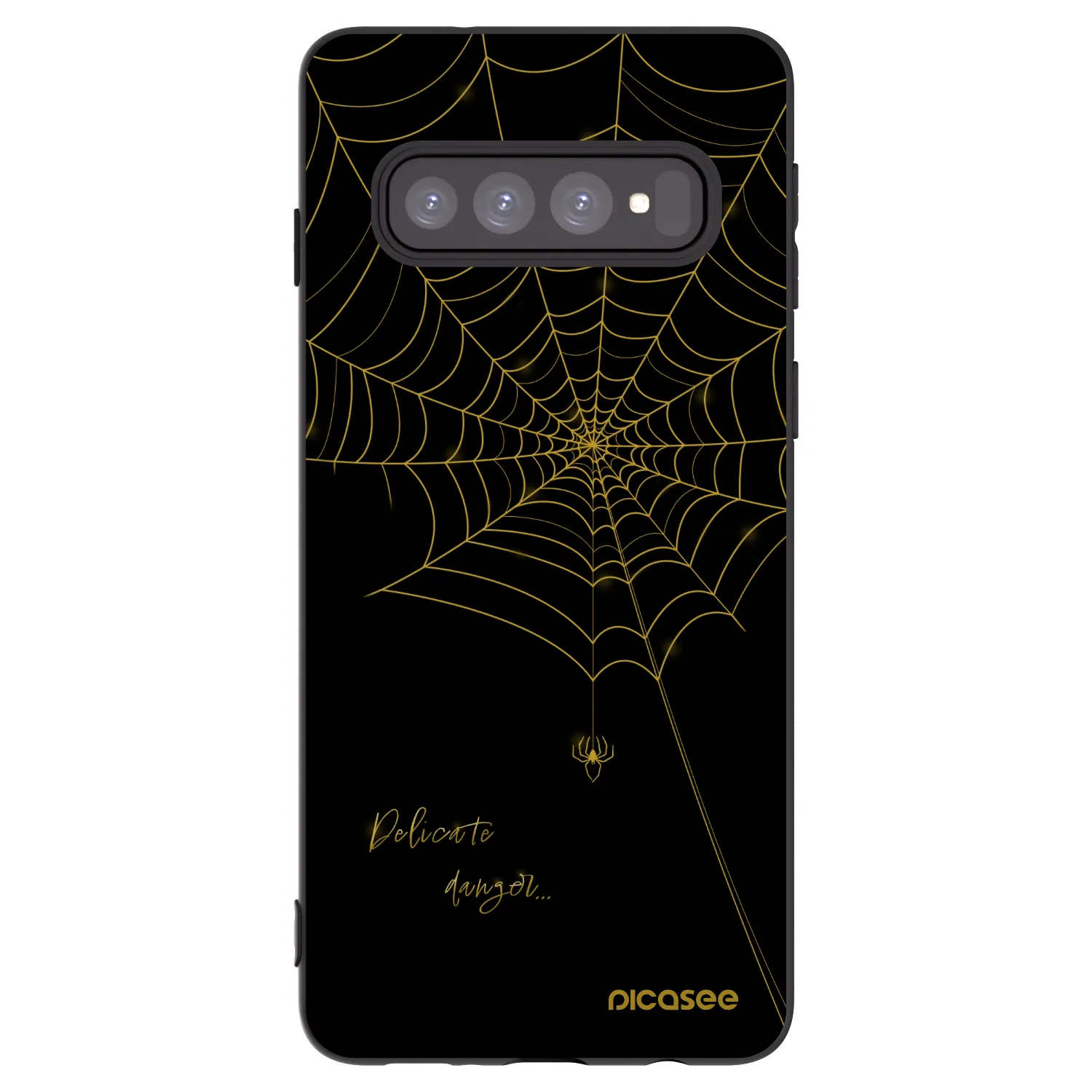 Picasee crna silikonska maskica za Samsung Galaxy S10 G973 - Delicate danger