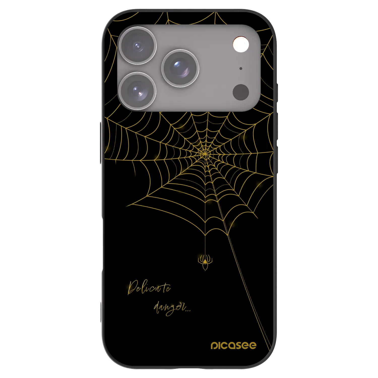 Picasee crna silikonska maskica za Apple iPhone 17 Pro - Delicate danger