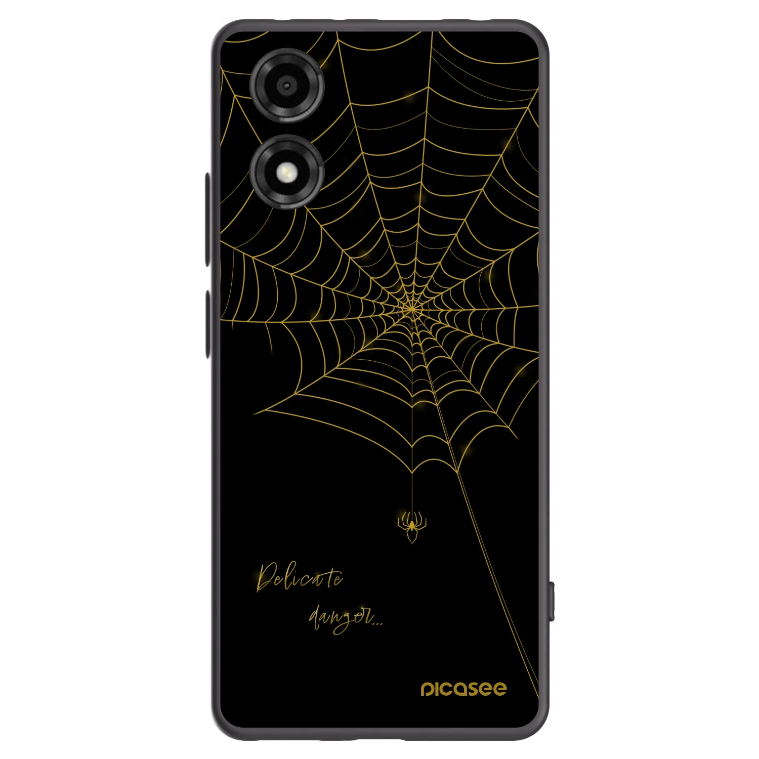 Picasee crna silikonska maskica za Motorola Moto E14 - Delicate danger