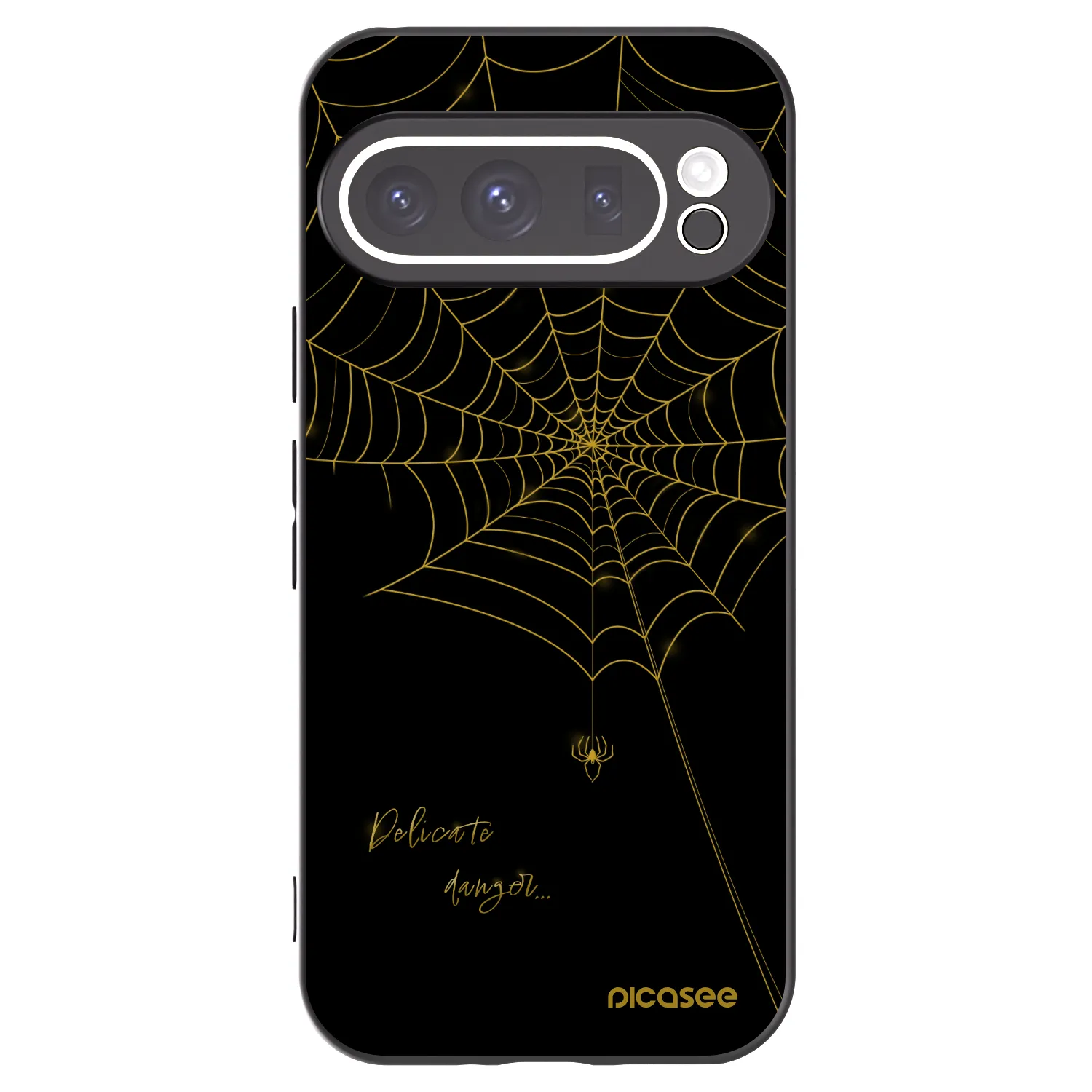 Picasee crna silikonska maskica za Google Pixel 9 Pro XL - Delicate danger