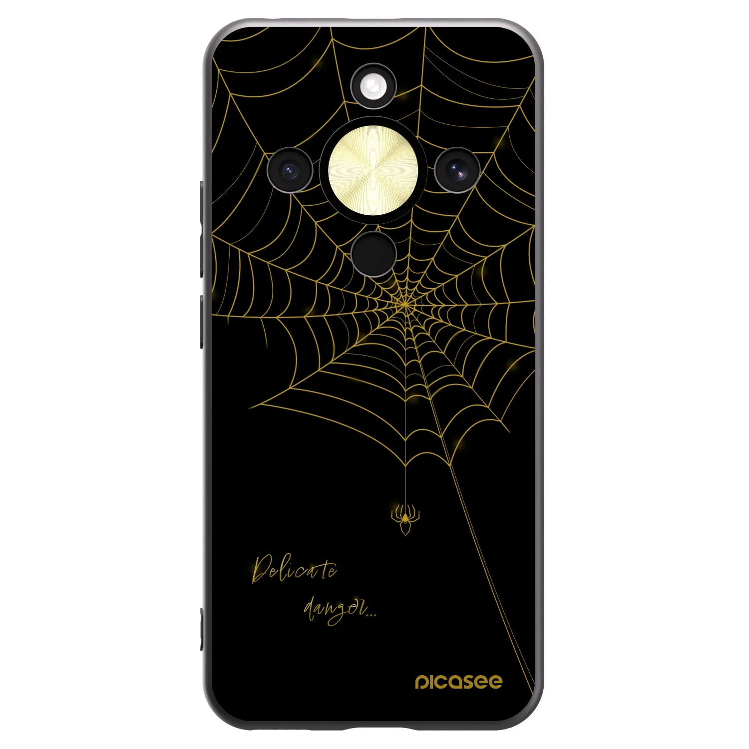 Picasee crna silikonska maskica za Honor Magic8 Lite 5G - Delicate danger