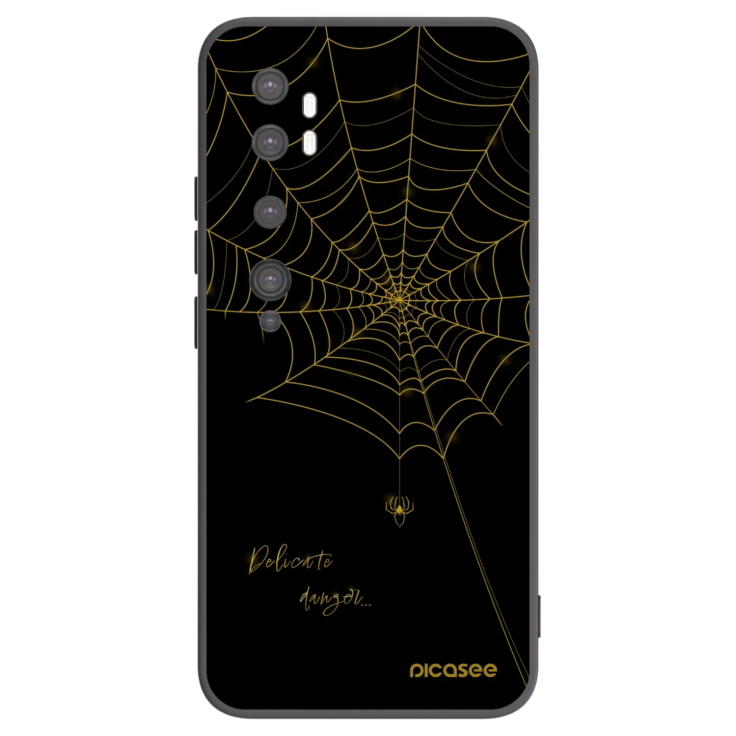 Picasee crna silikonska maskica za Xiaomi Mi Note 10 (Pro) - Delicate danger