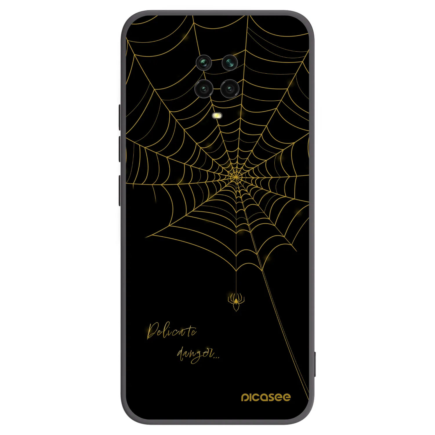 Picasee crna silikonska maskica za Xiaomi Redmi Note 9 Pro - Delicate danger