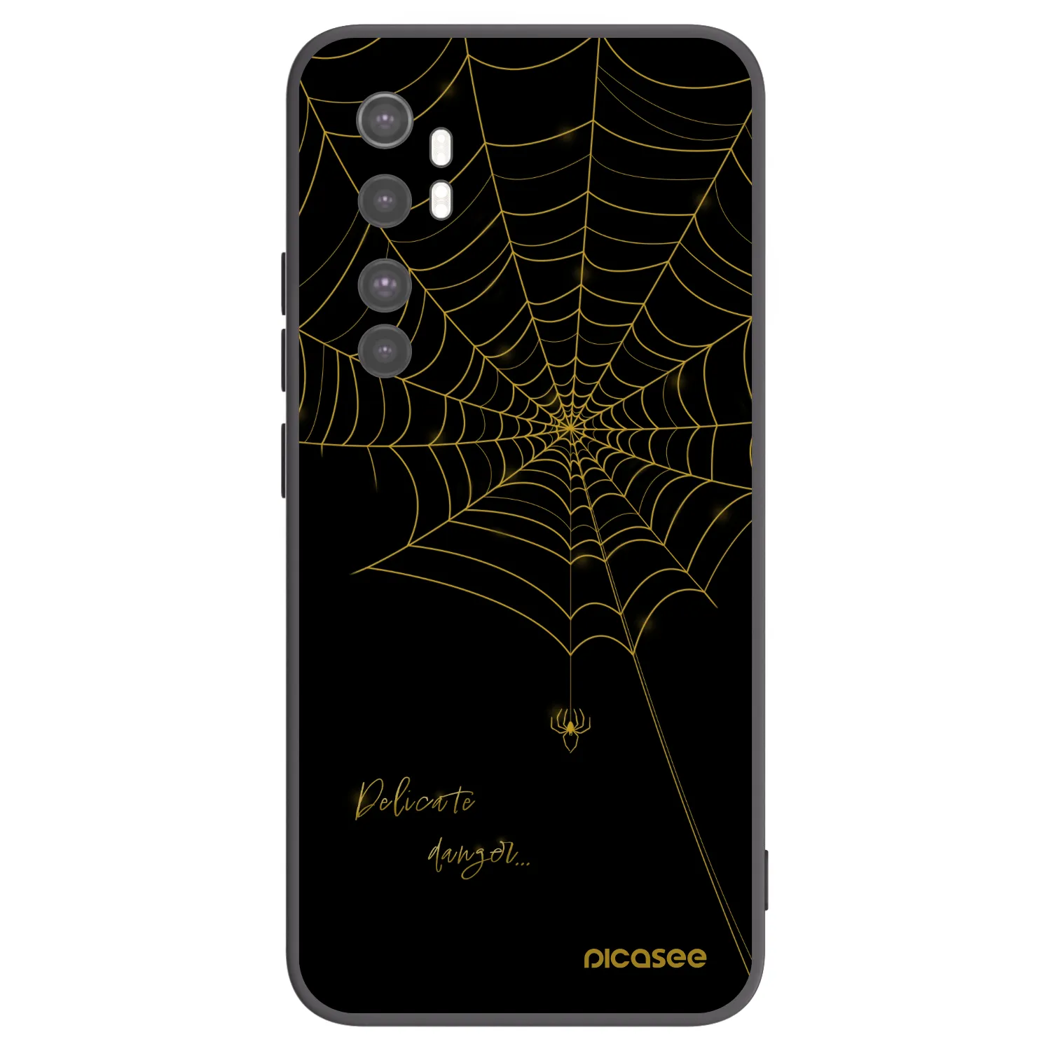 Picasee crna silikonska maskica za Xiaomi Mi Note 10 Lite - Delicate danger