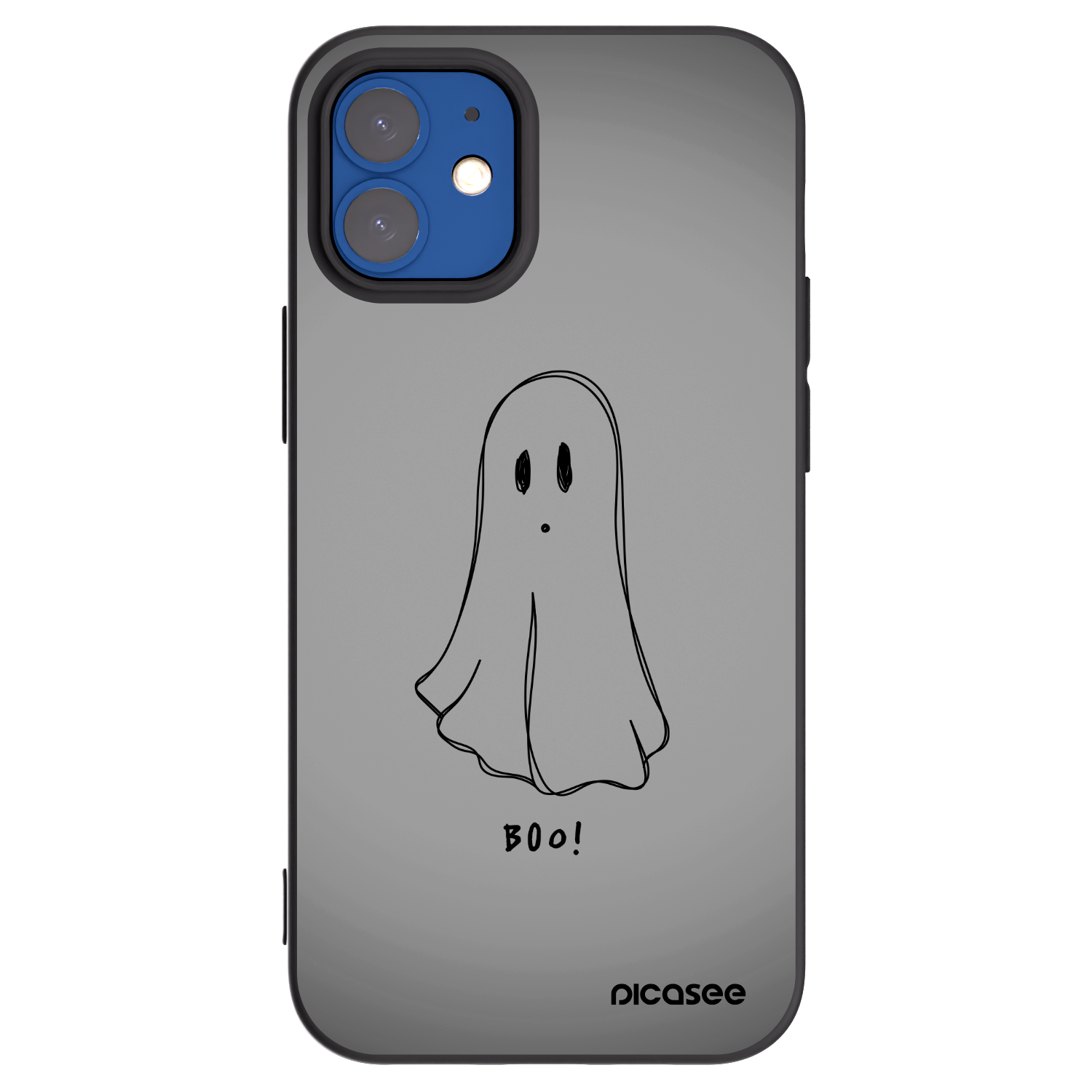 Picasee crna silikonska maskica za Apple iPhone 12 mini - Ghost