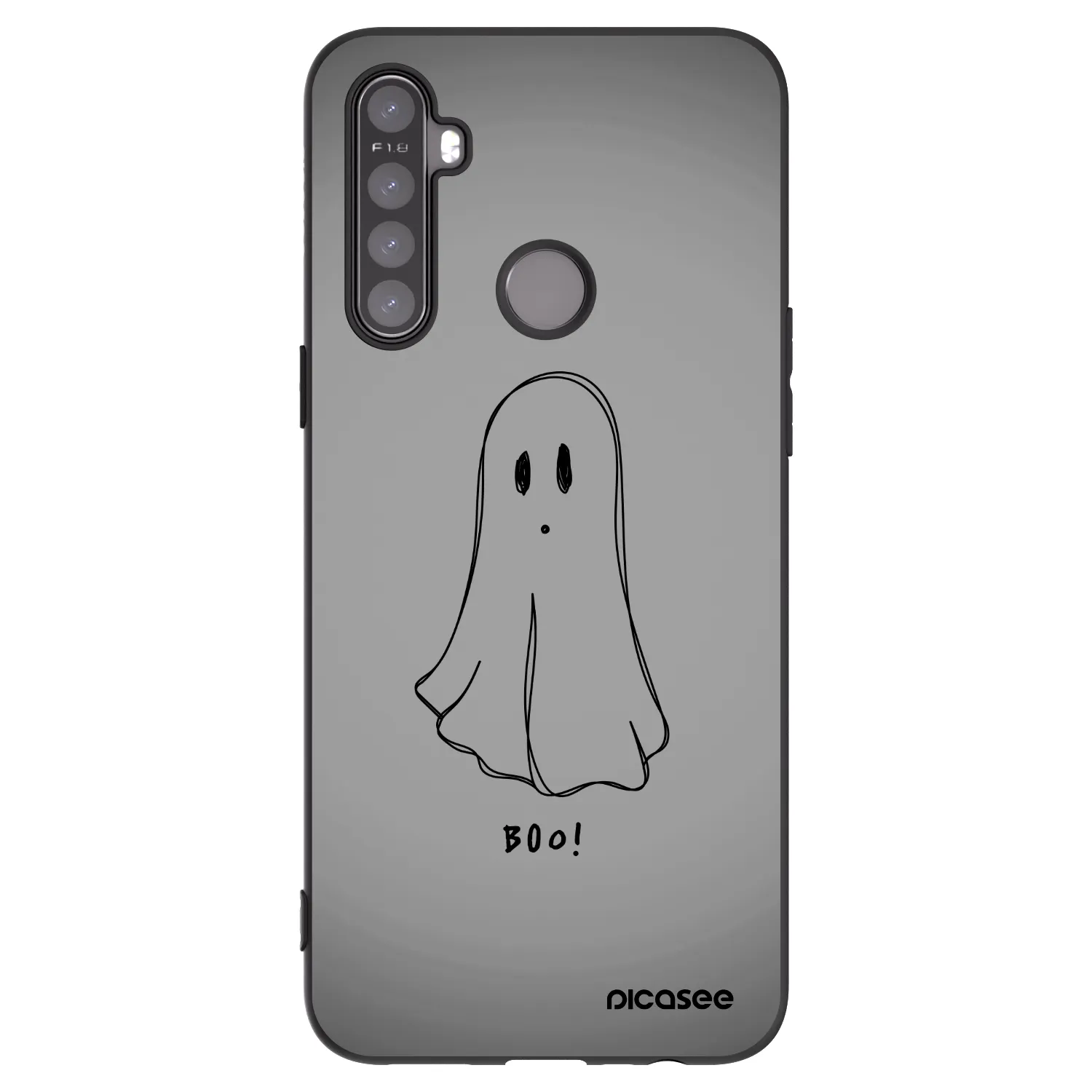 Picasee crna silikonska maskica za Realme 5 - Ghost