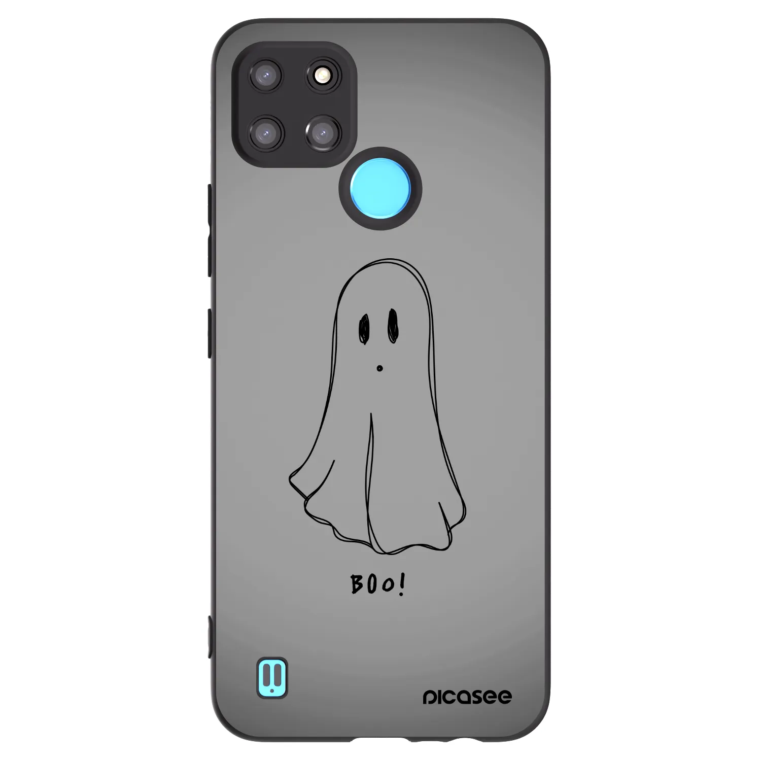 Picasee crna silikonska maskica za Realme C21Y - Ghost