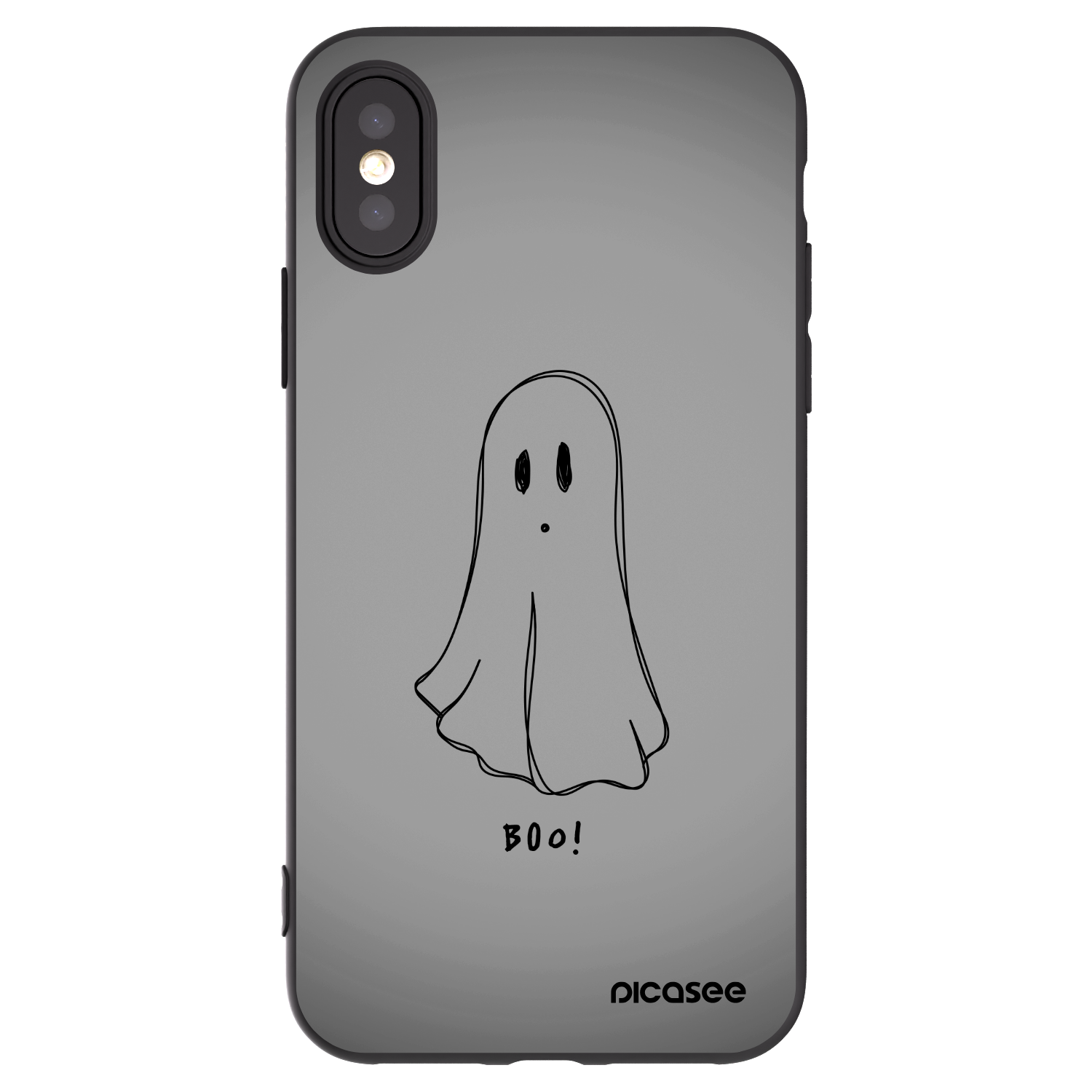 Picasee crna silikonska maskica za Apple iPhone X/XS - Ghost