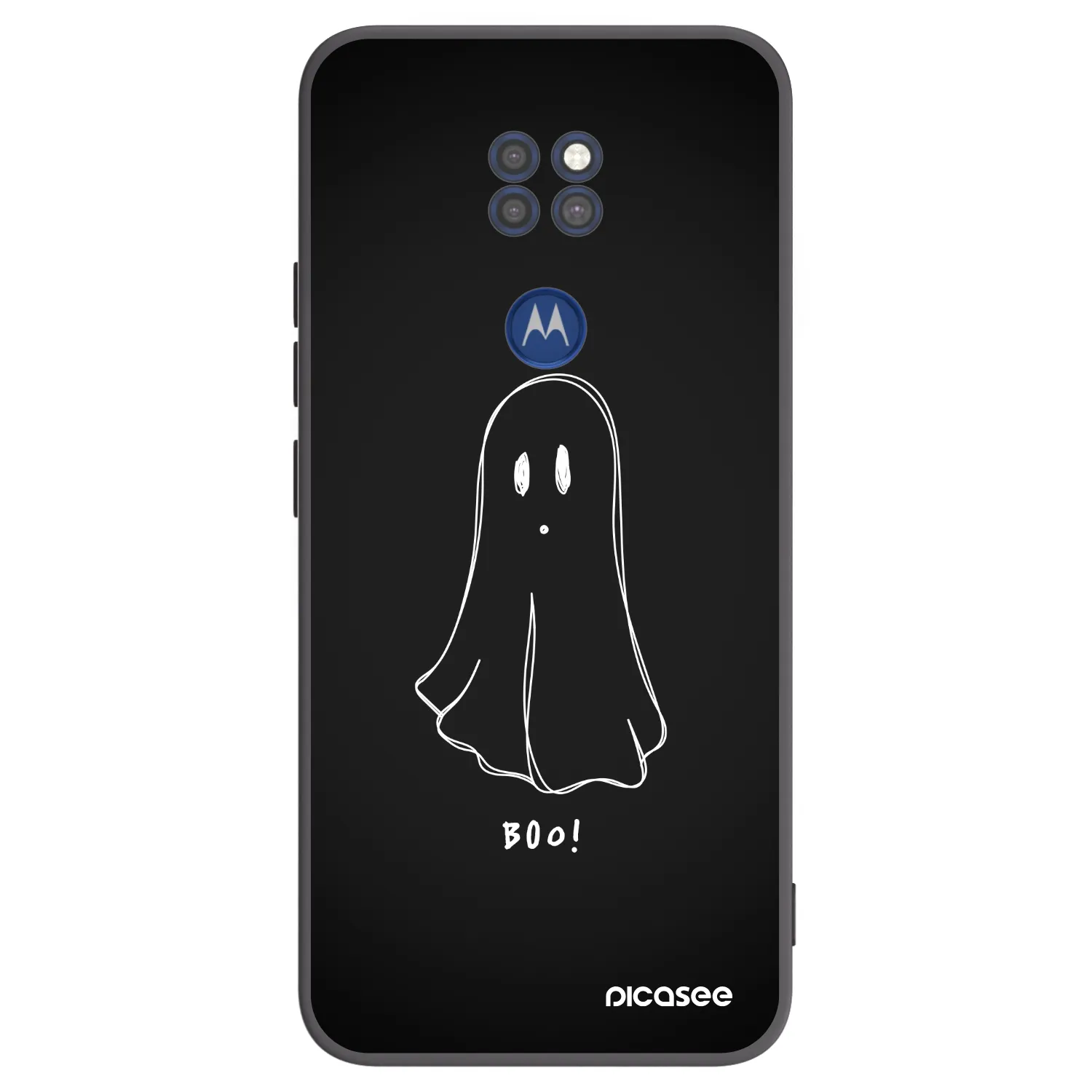 Picasee crna silikonska maskica za Motorola Moto G9 Play - Ghost 2