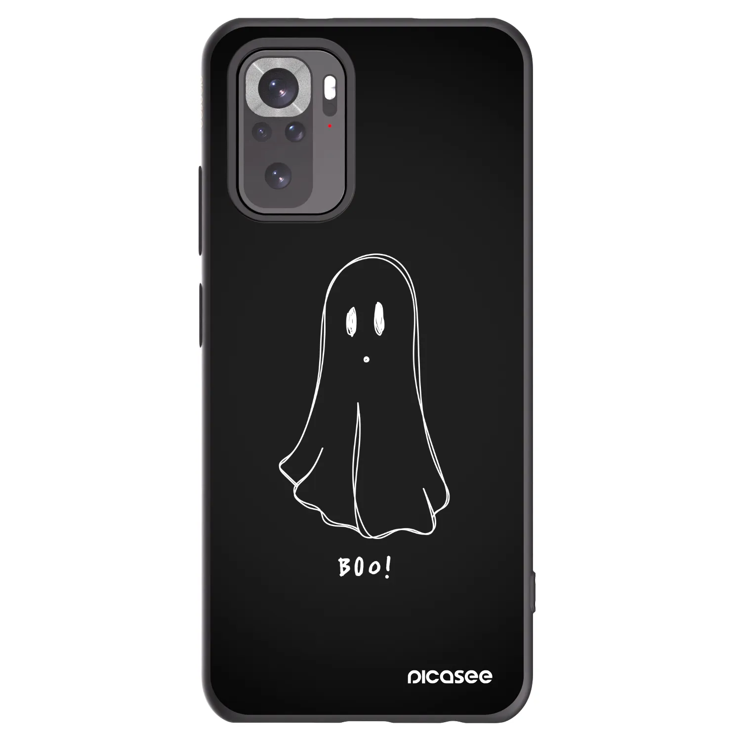 Picasee crna silikonska maskica za Xiaomi Redmi Note 10 - Ghost 2