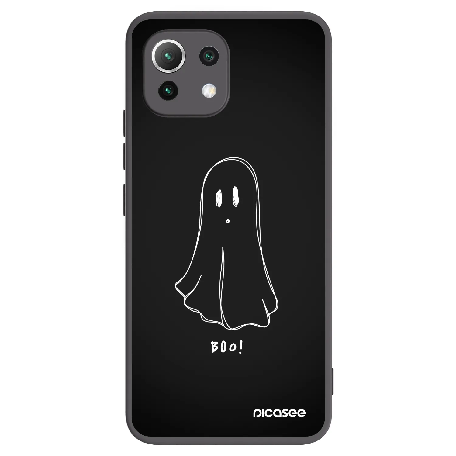 Picasee crna silikonska maskica za Xiaomi Mi 11 Lite - Ghost 2
