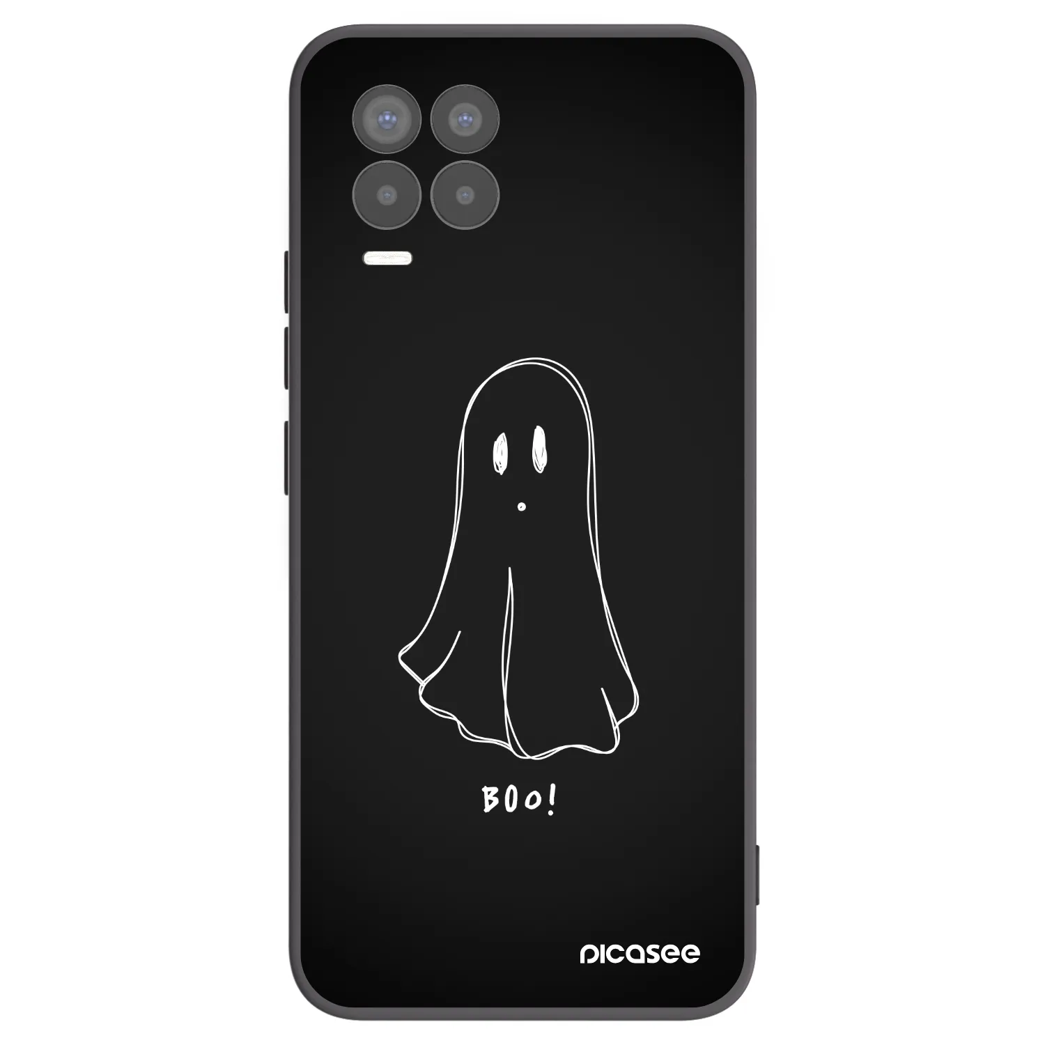 Picasee crna silikonska maskica za Realme 8 4G - Ghost 2