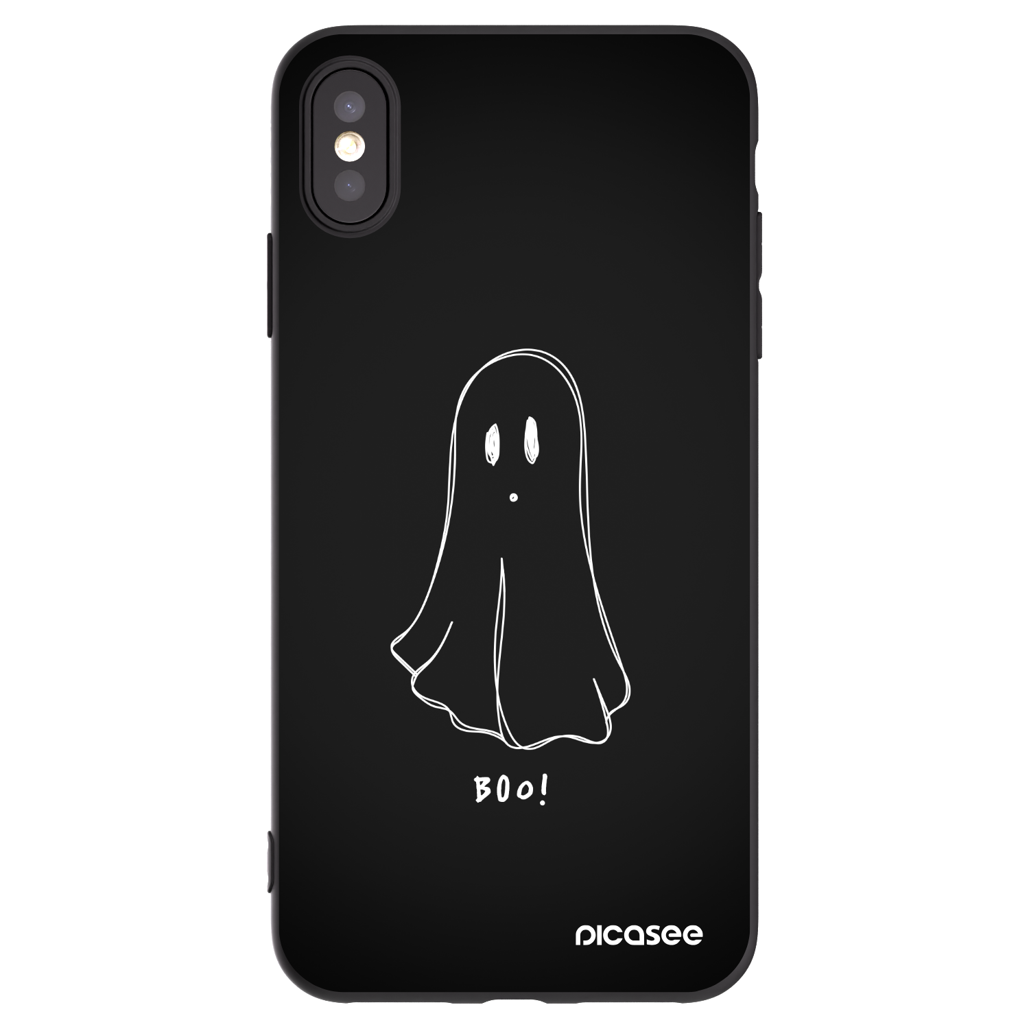 Picasee crna silikonska maskica za Apple iPhone XS Max - Ghost 2