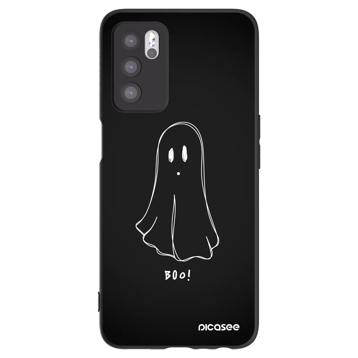 Picasee crna silikonska maskica za OPPO A16s - Ghost 2