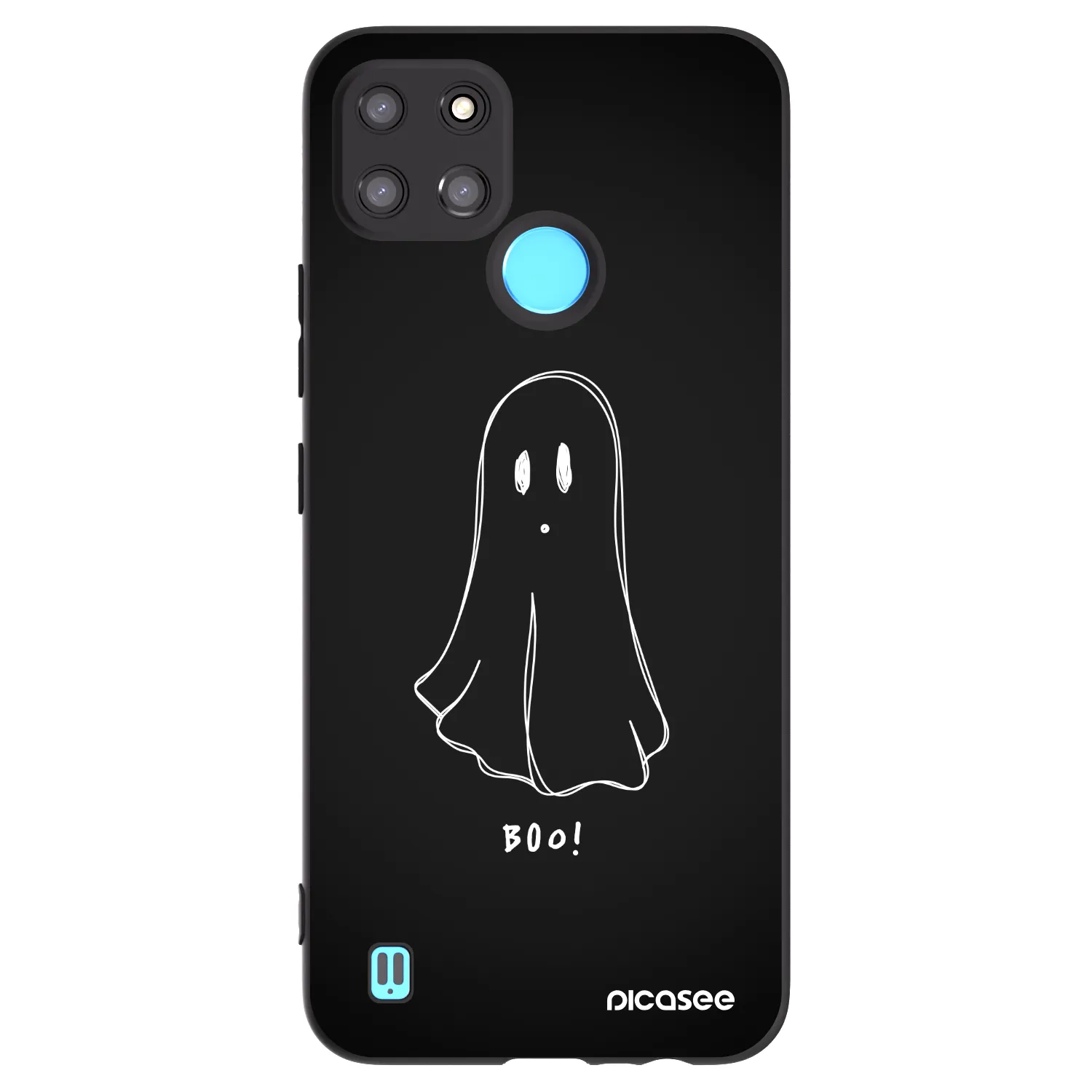 Picasee crna silikonska maskica za Realme C21Y - Ghost 2