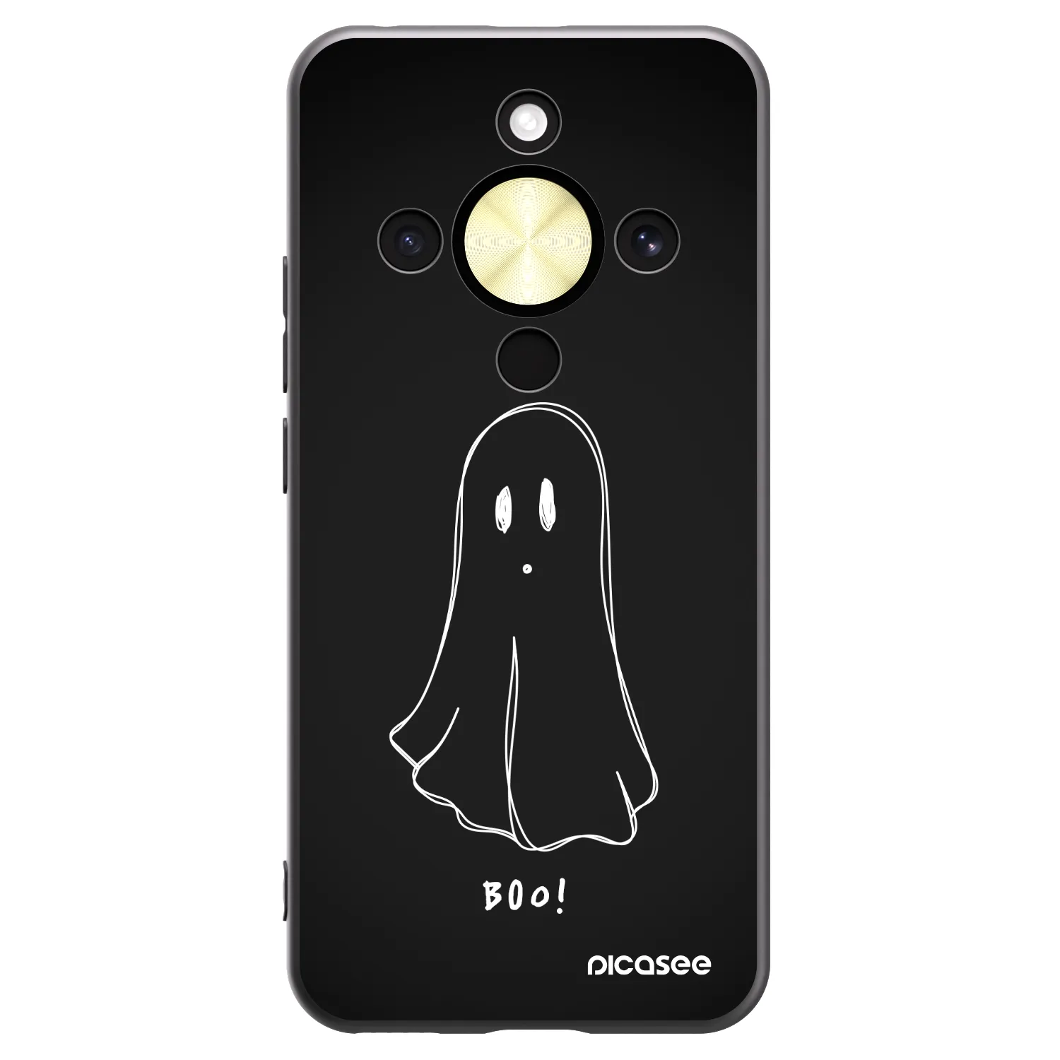 Picasee crna silikonska maskica za Honor Magic8 Lite 5G - Ghost 2