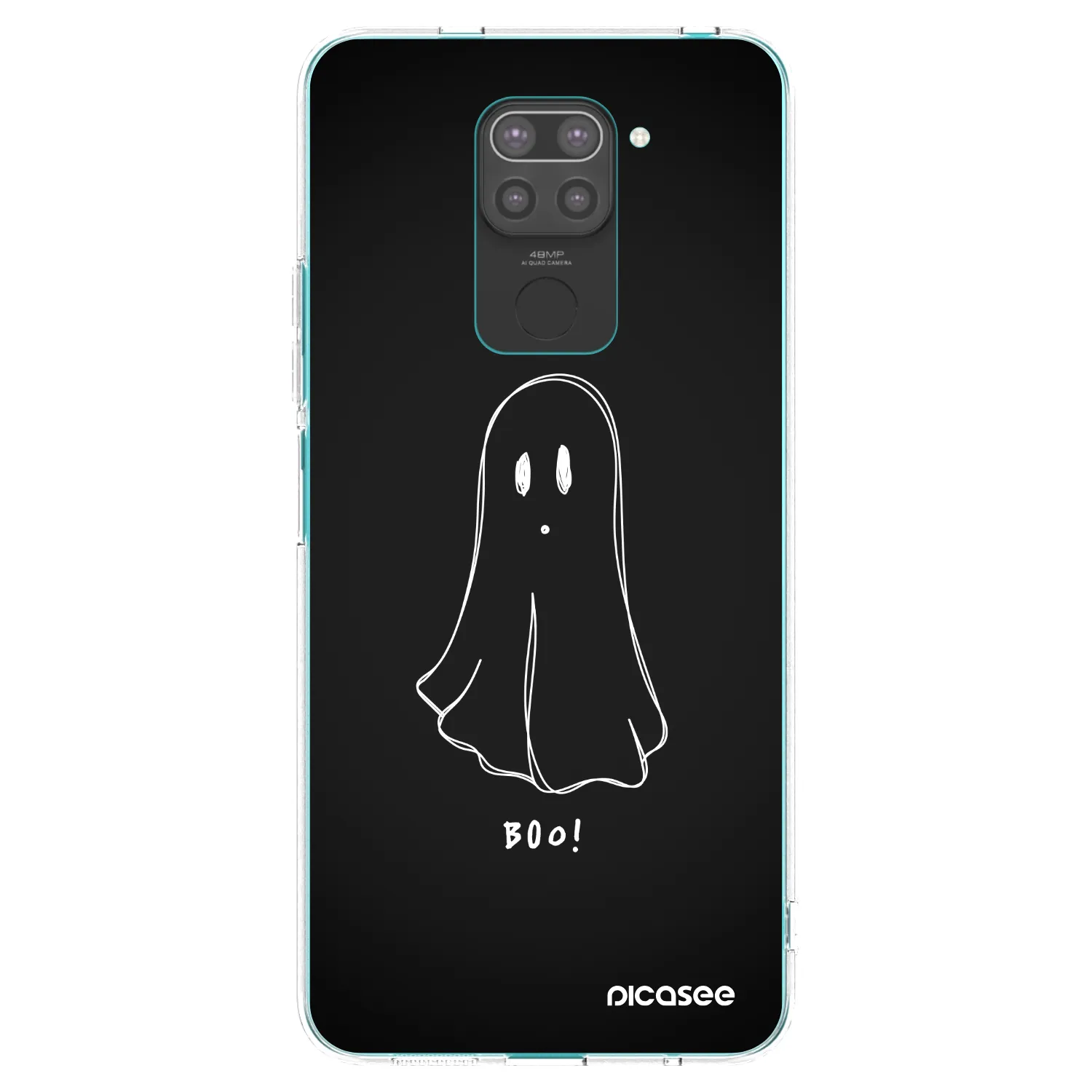 Picasee crna silikonska maskica za Xiaomi Redmi Note 9 - Ghost 2