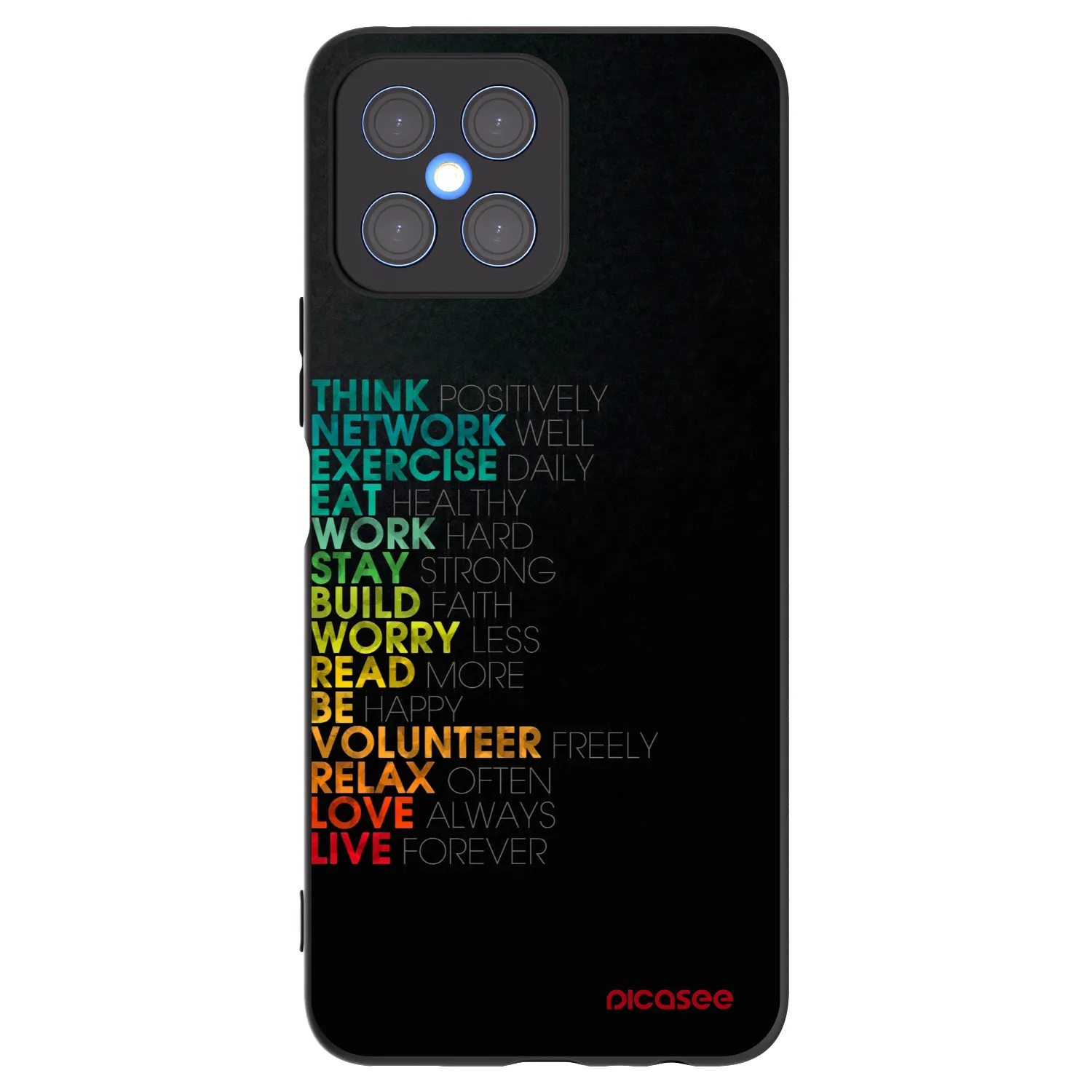Picasee crna silikonska maskica za Honor X8 4G - Motto life