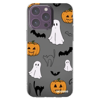 Picasee silikonska prozirna maskica za Apple iPhone 14 Pro Max - Spooky crew