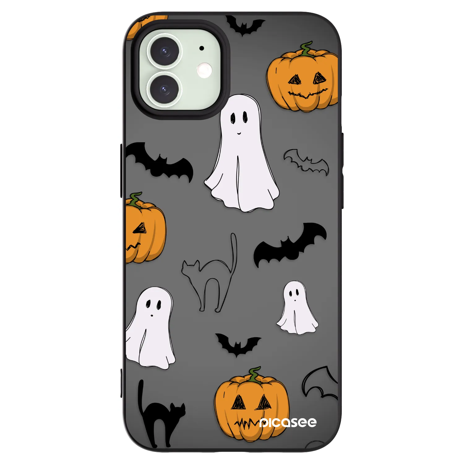 Picasee crna silikonska maskica za Apple iPhone 12 Pro - Spooky crew