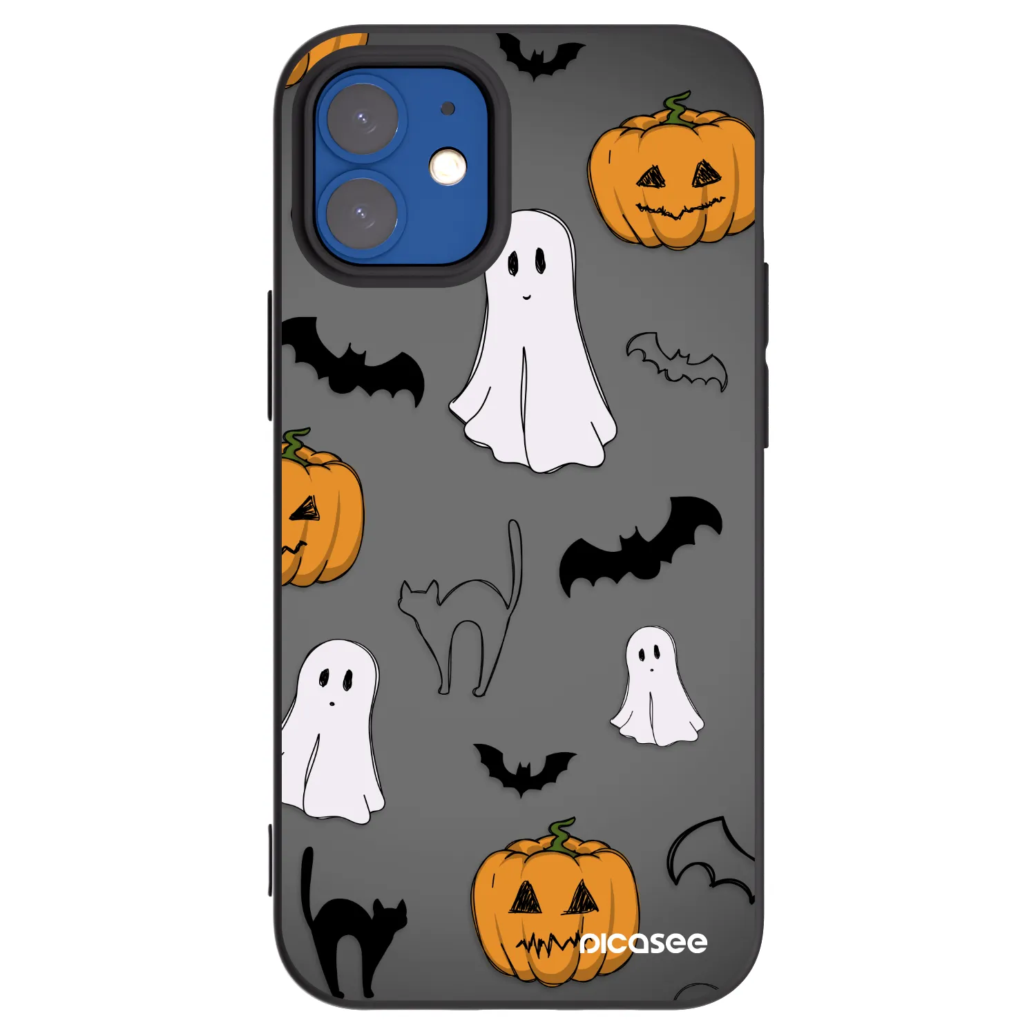 Picasee crna silikonska maskica za Apple iPhone 12 mini - Spooky crew