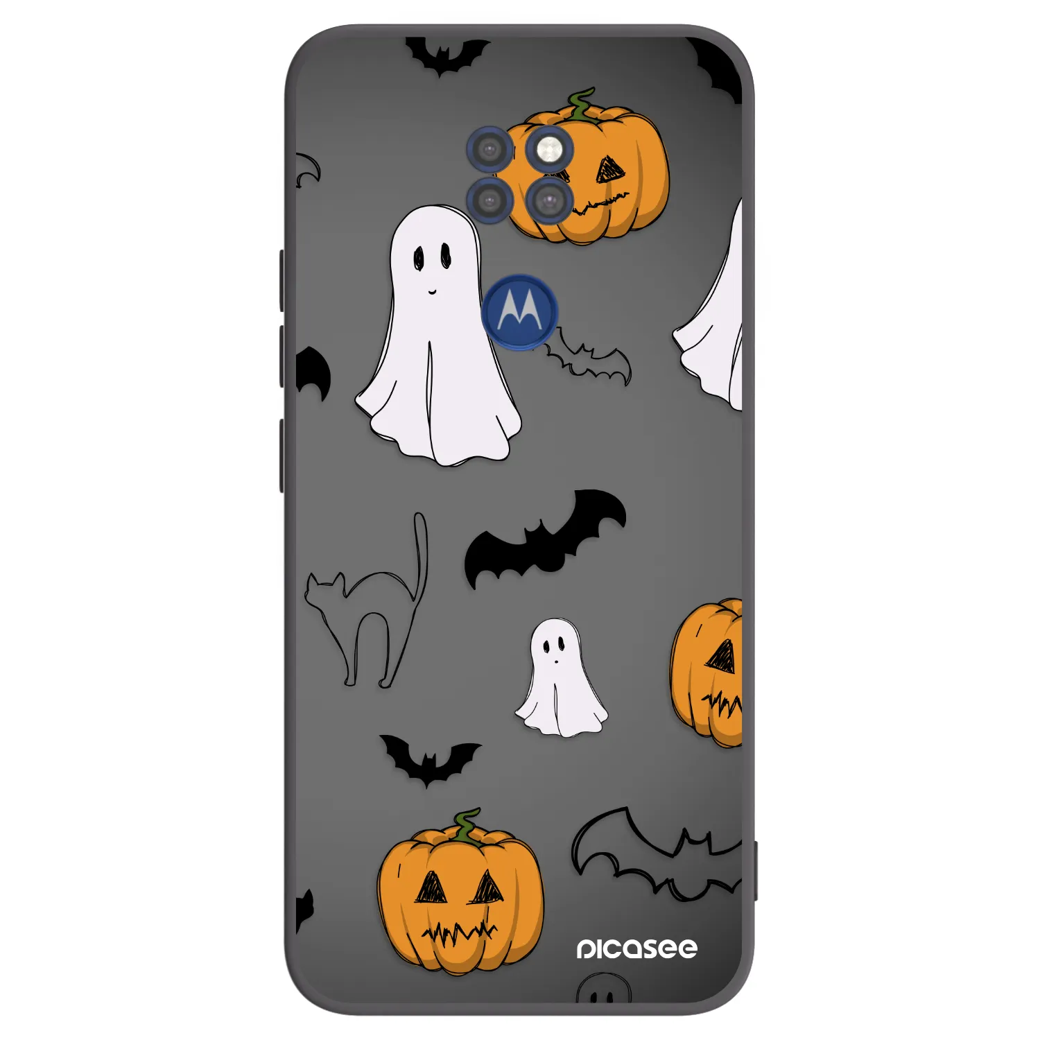 Picasee crna silikonska maskica za Motorola Moto G9 Play - Spooky crew