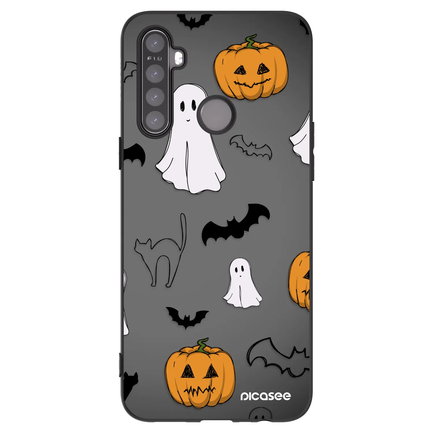 Picasee crna silikonska maskica za Realme 6i - Spooky crew