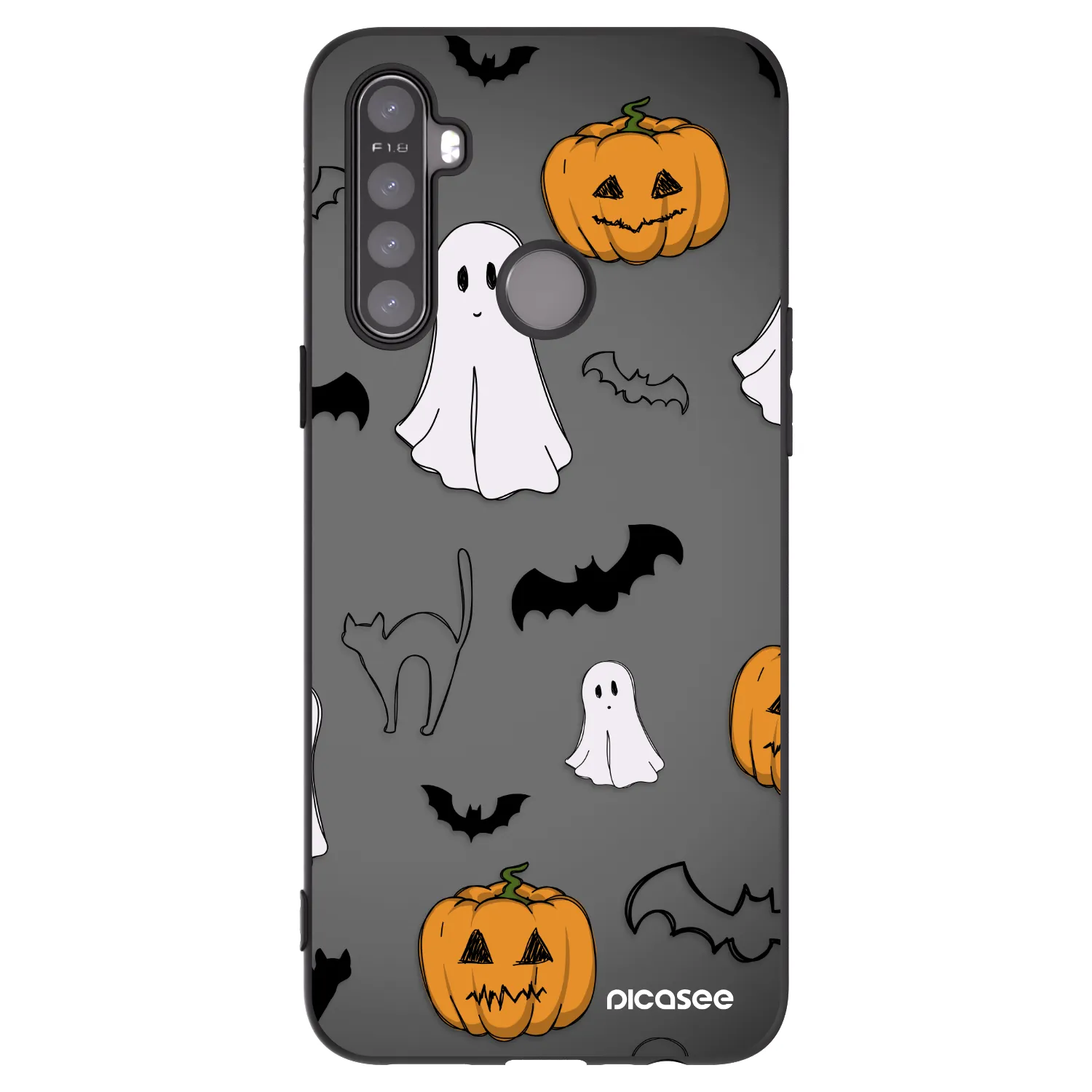 Picasee crna silikonska maskica za Realme 5 - Spooky crew