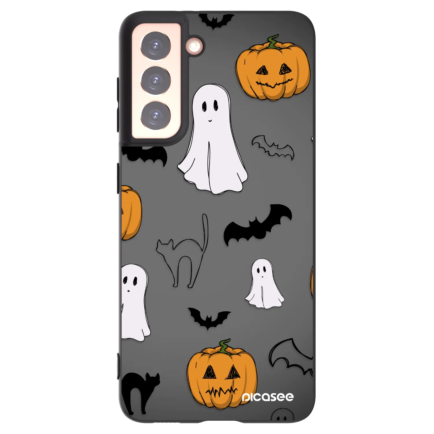 Picasee crna silikonska maskica za Samsung Galaxy S21 5G G991B - Spooky crew
