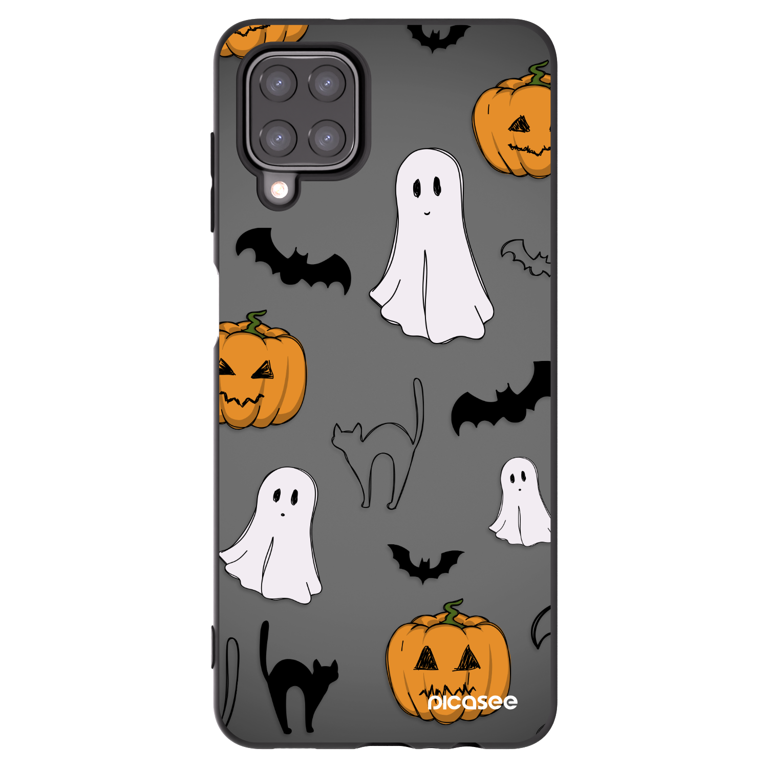 Picasee crna silikonska maskica za Samsung Galaxy A12 A125F - Spooky crew