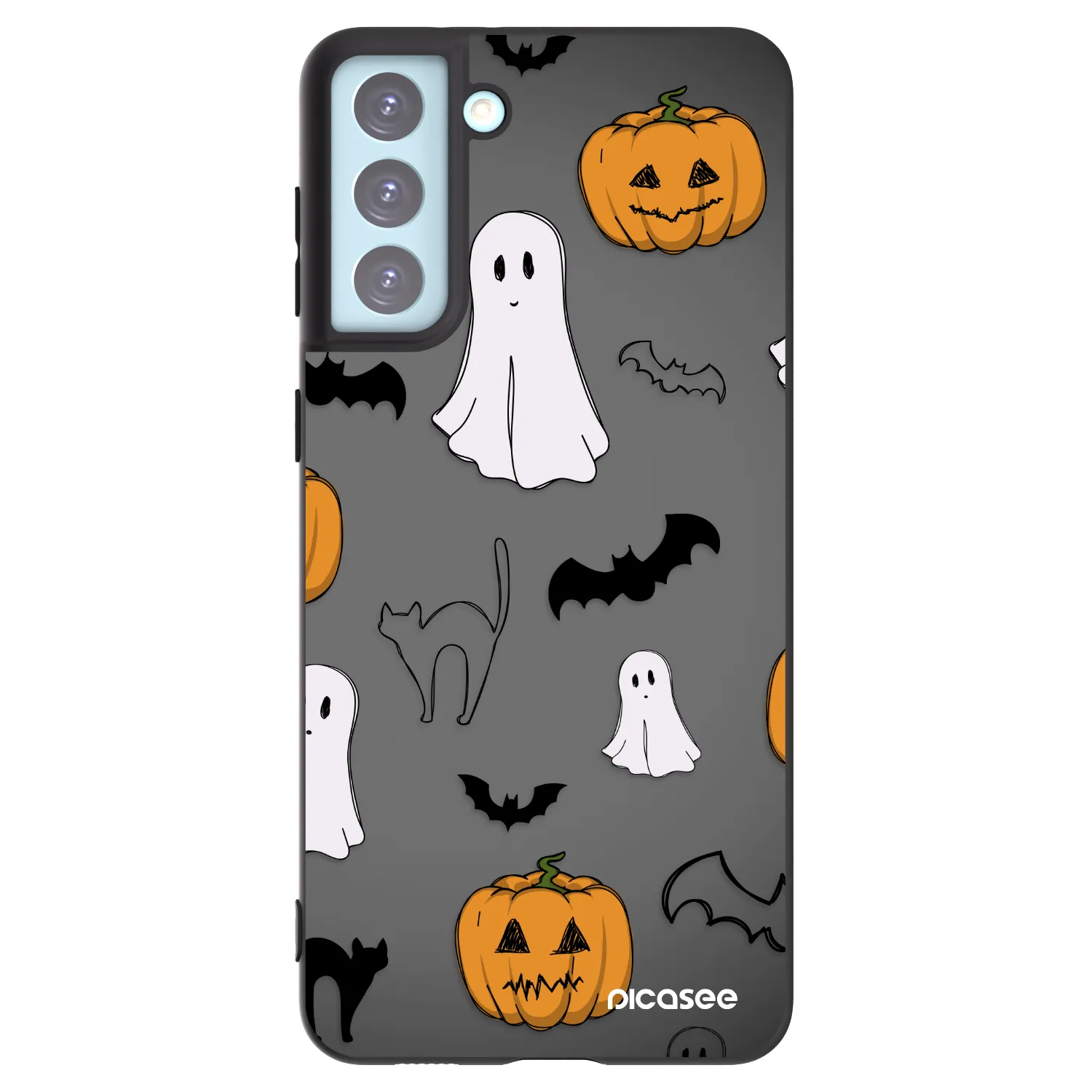 Picasee crna silikonska maskica za Samsung Galaxy S21+ 5G G996F - Spooky crew