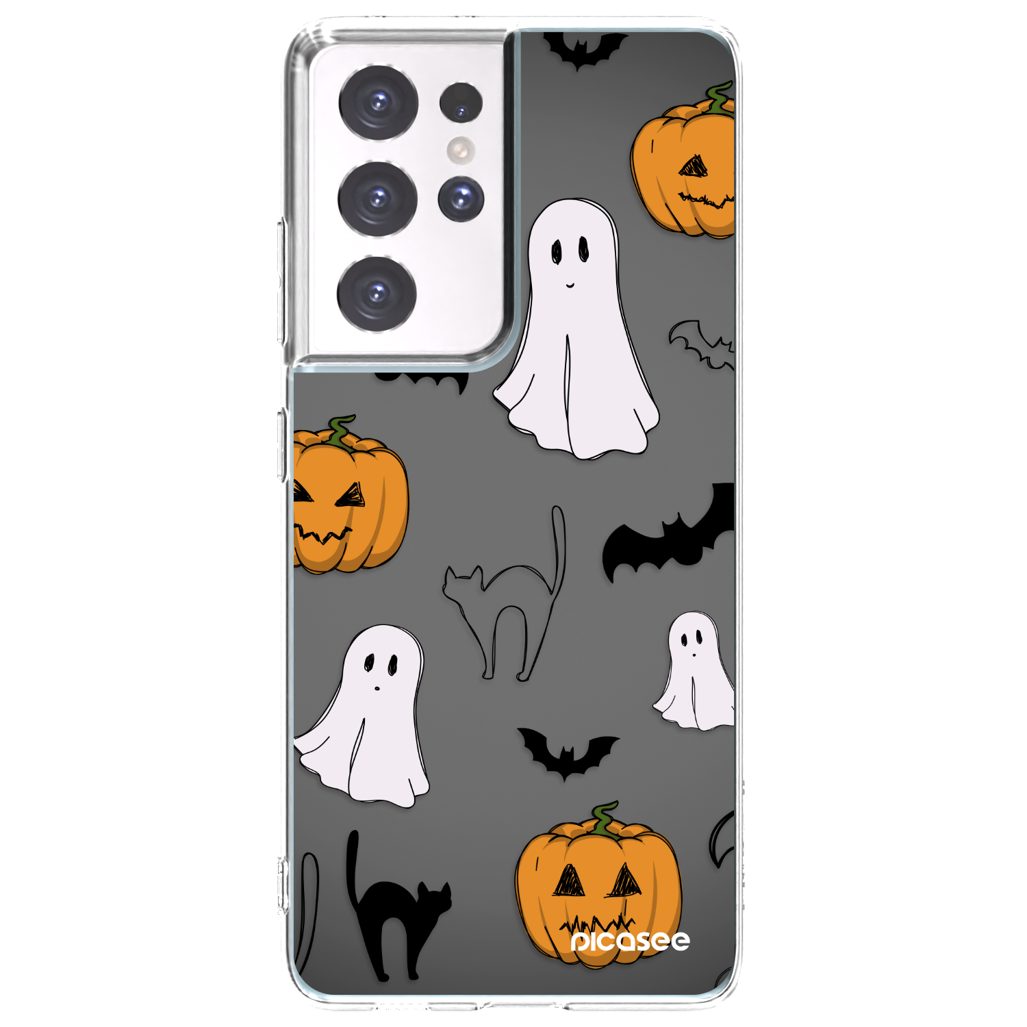 Picasee silikonska prozirna maskica za Samsung Galaxy S21 Ultra 5G G998B - Spooky crew