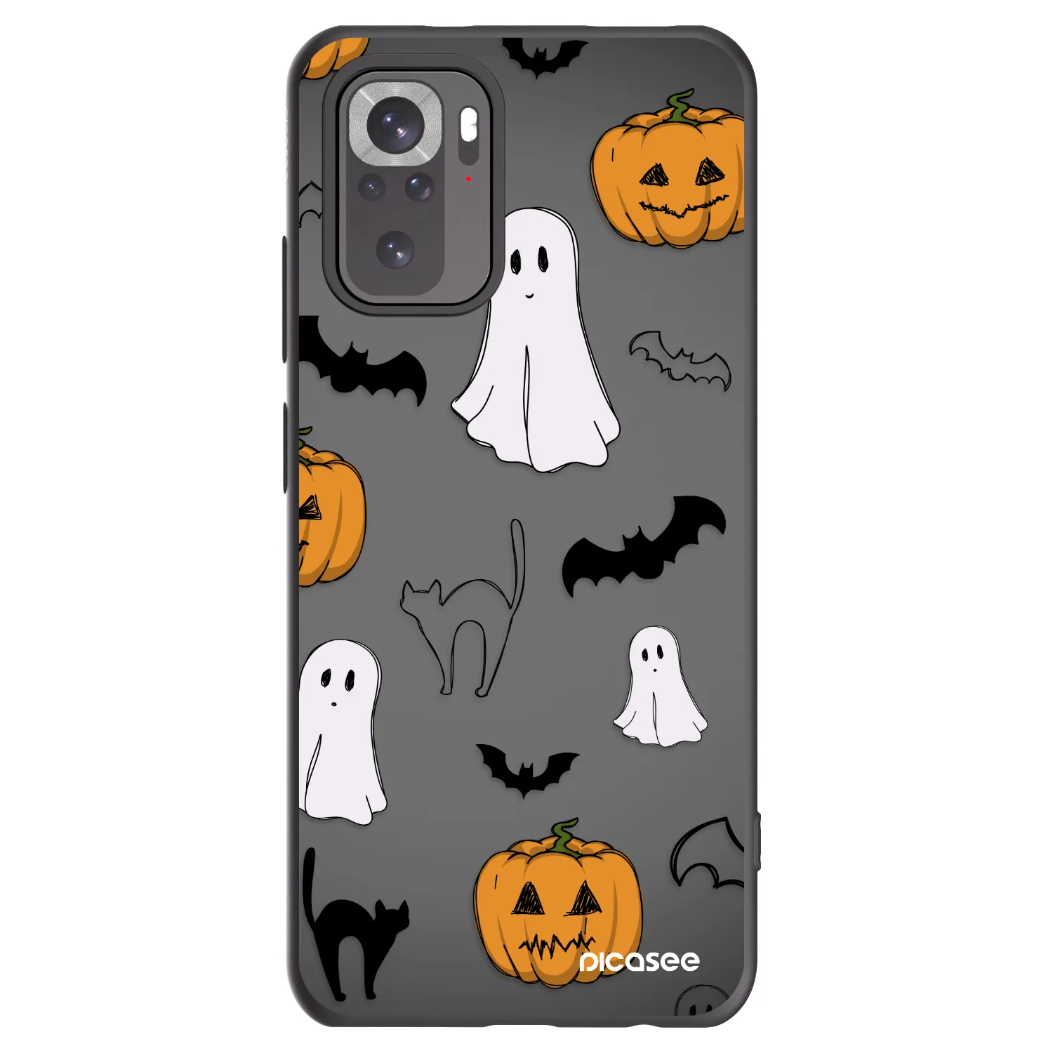 Picasee crna silikonska maskica za Xiaomi Redmi Note 10 - Spooky crew