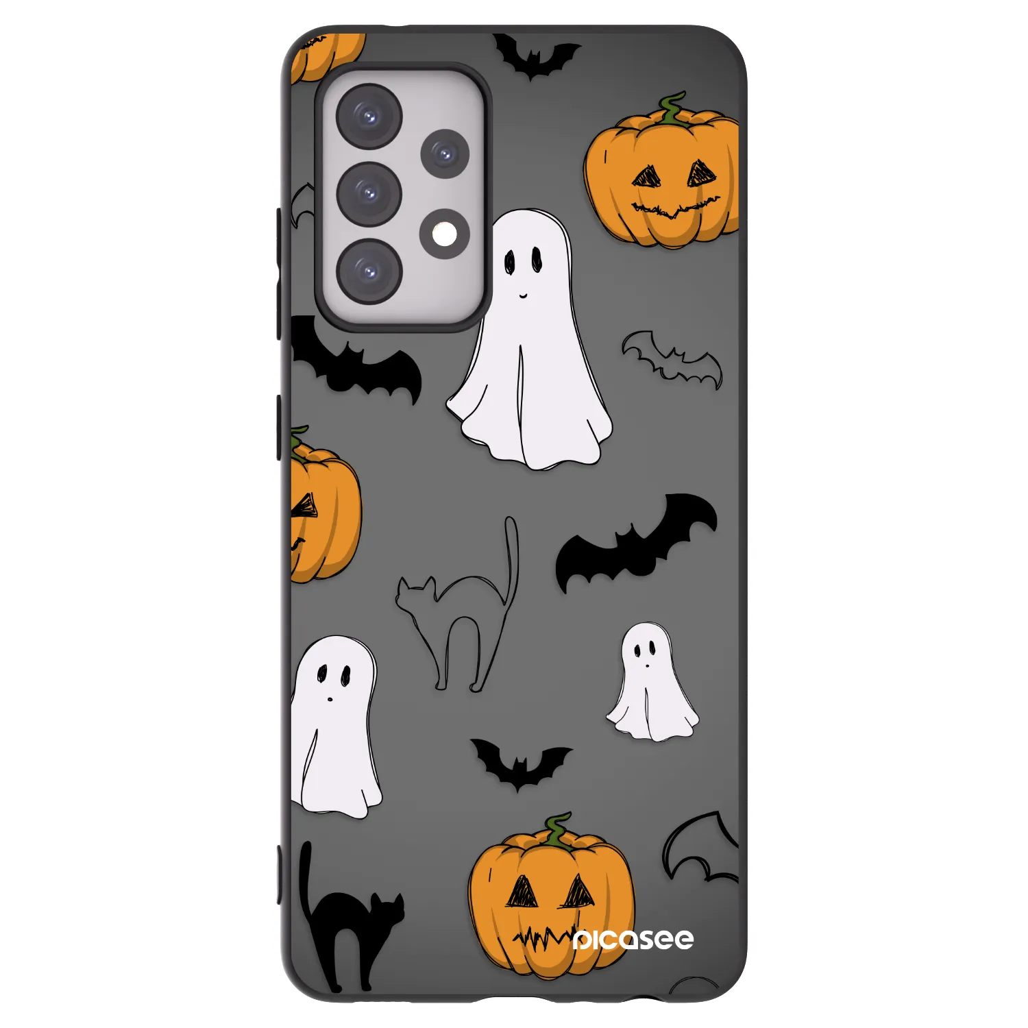 Picasee crna silikonska maskica za Samsung Galaxy A52 5G A525F - Spooky crew
