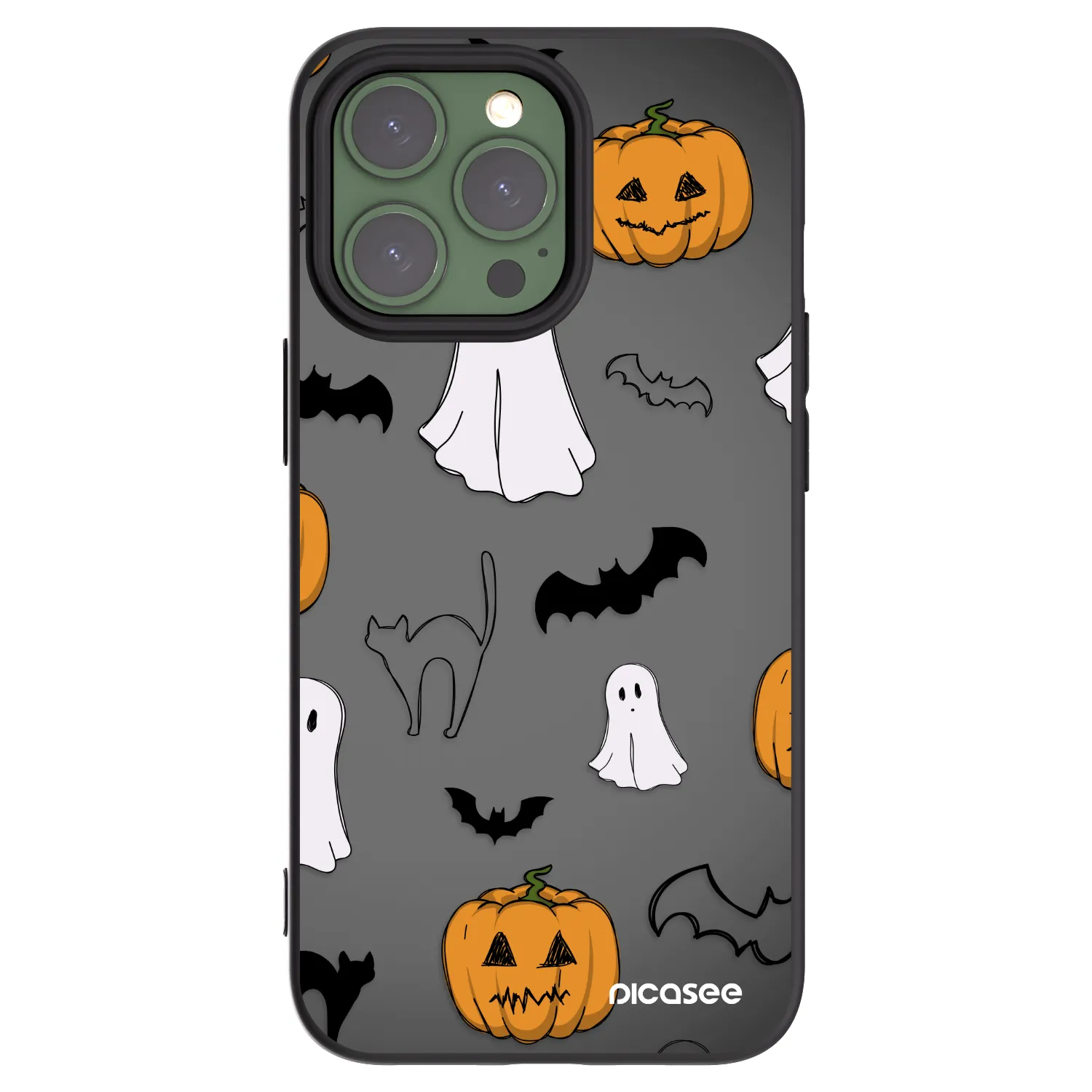 Picasee crna silikonska maskica za Apple iPhone 13 Pro - Spooky crew