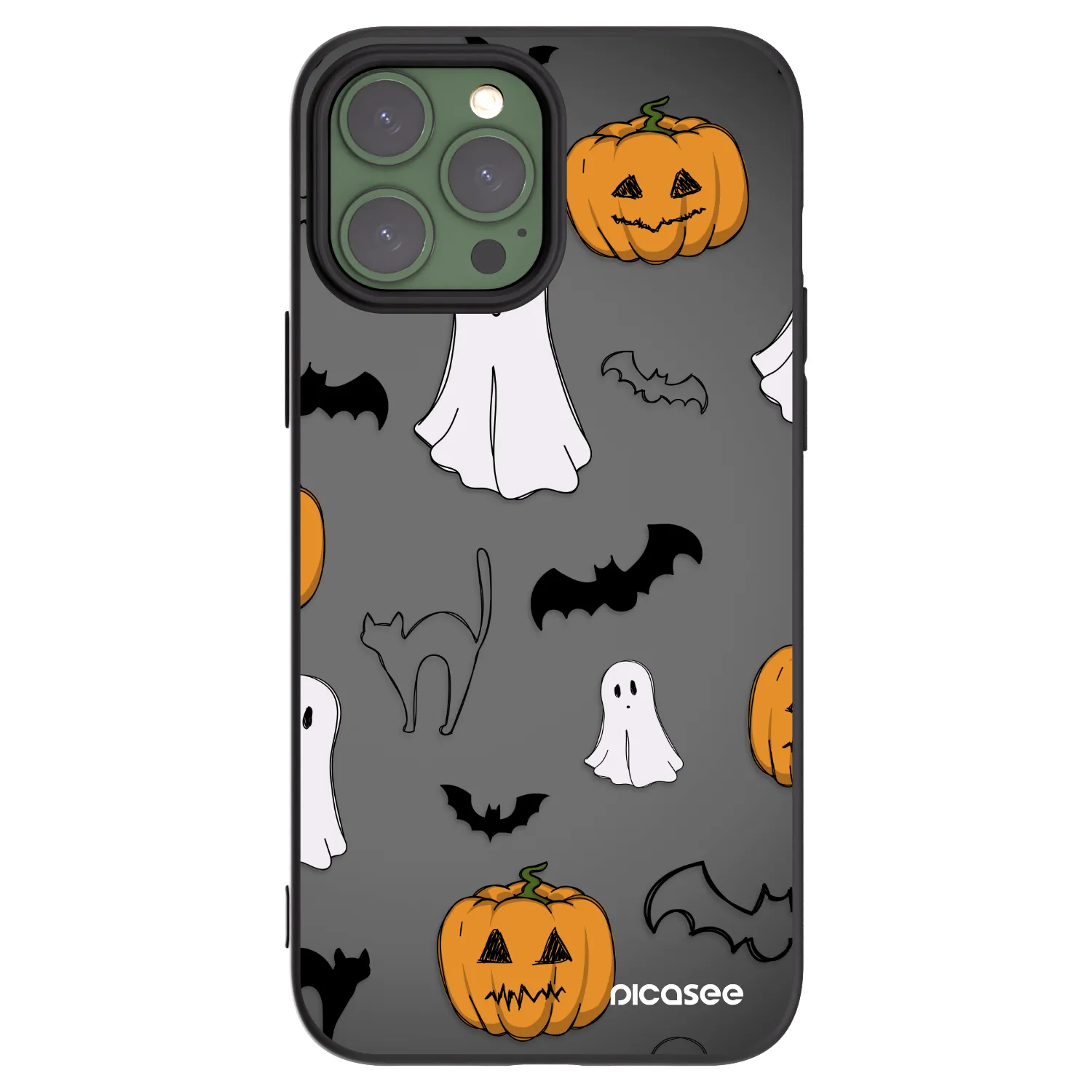Picasee crna silikonska maskica za Apple iPhone 13 Pro Max - Spooky crew