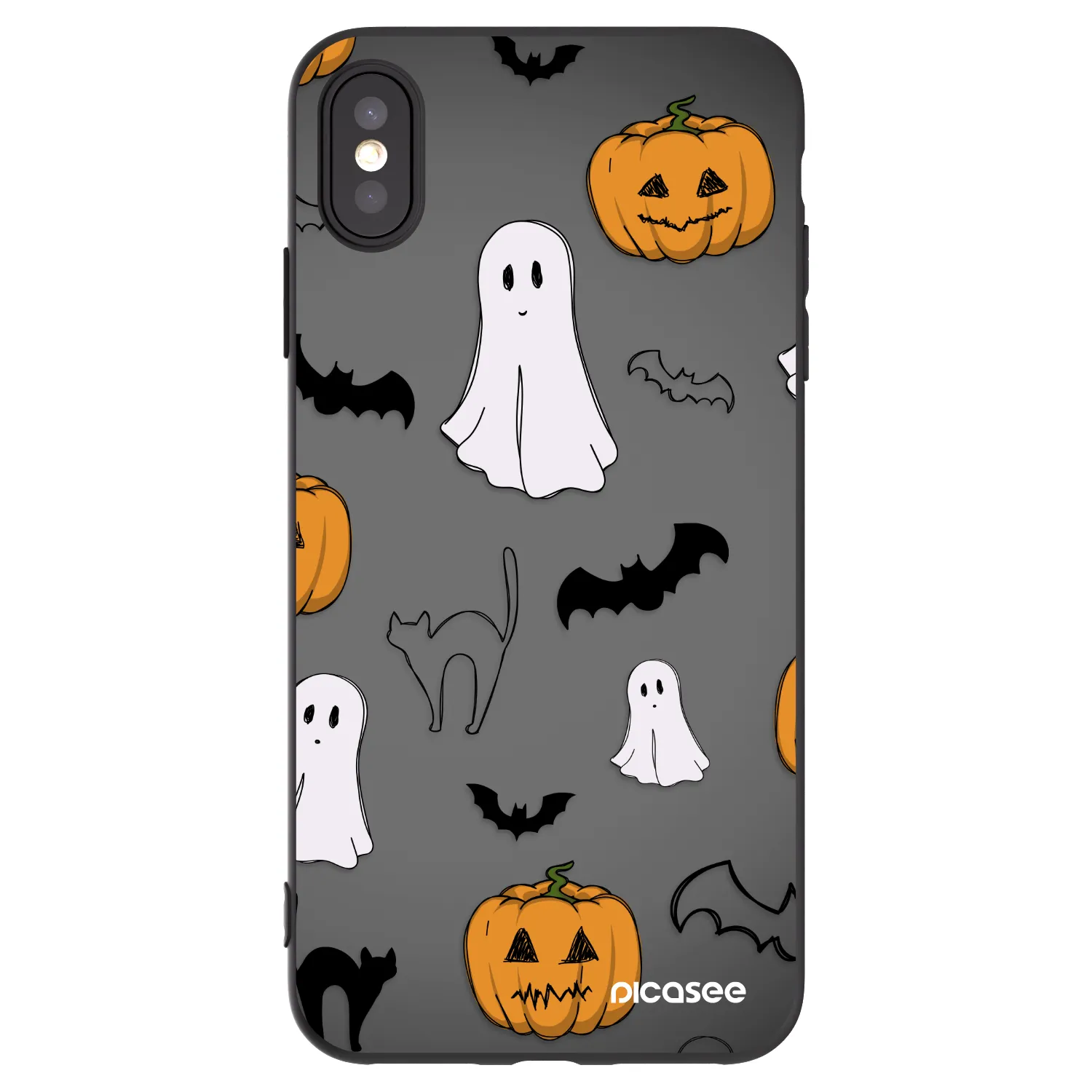 Picasee crna silikonska maskica za Apple iPhone XS Max - Spooky crew