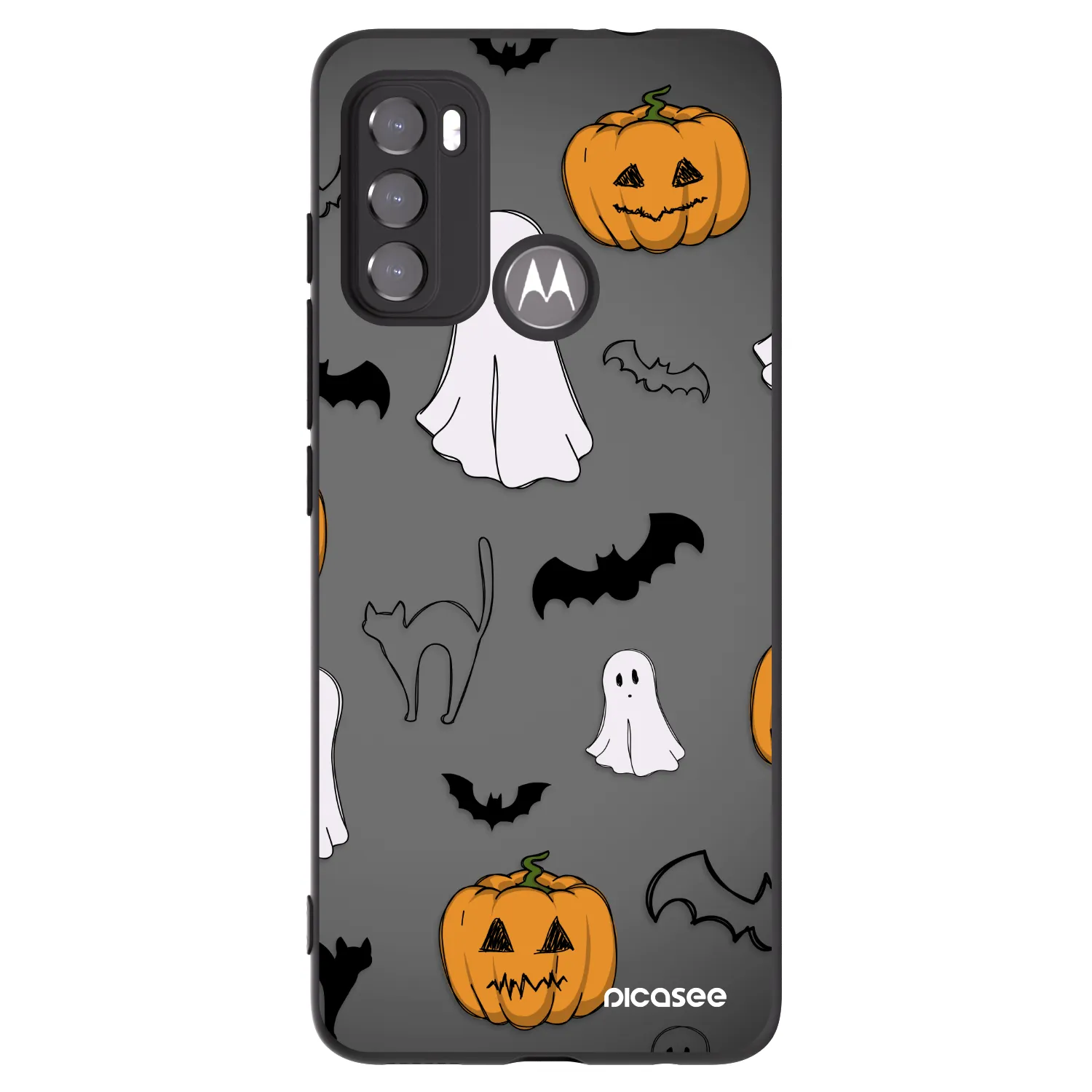 Picasee crna silikonska maskica za Motorola Moto G60 - Spooky crew