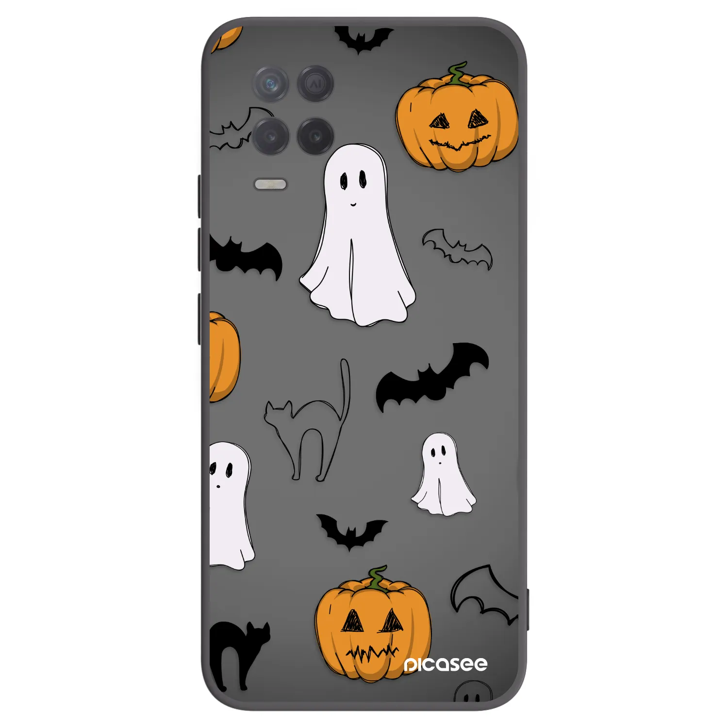 Picasee crna silikonska maskica za Realme 8 5G - Spooky crew