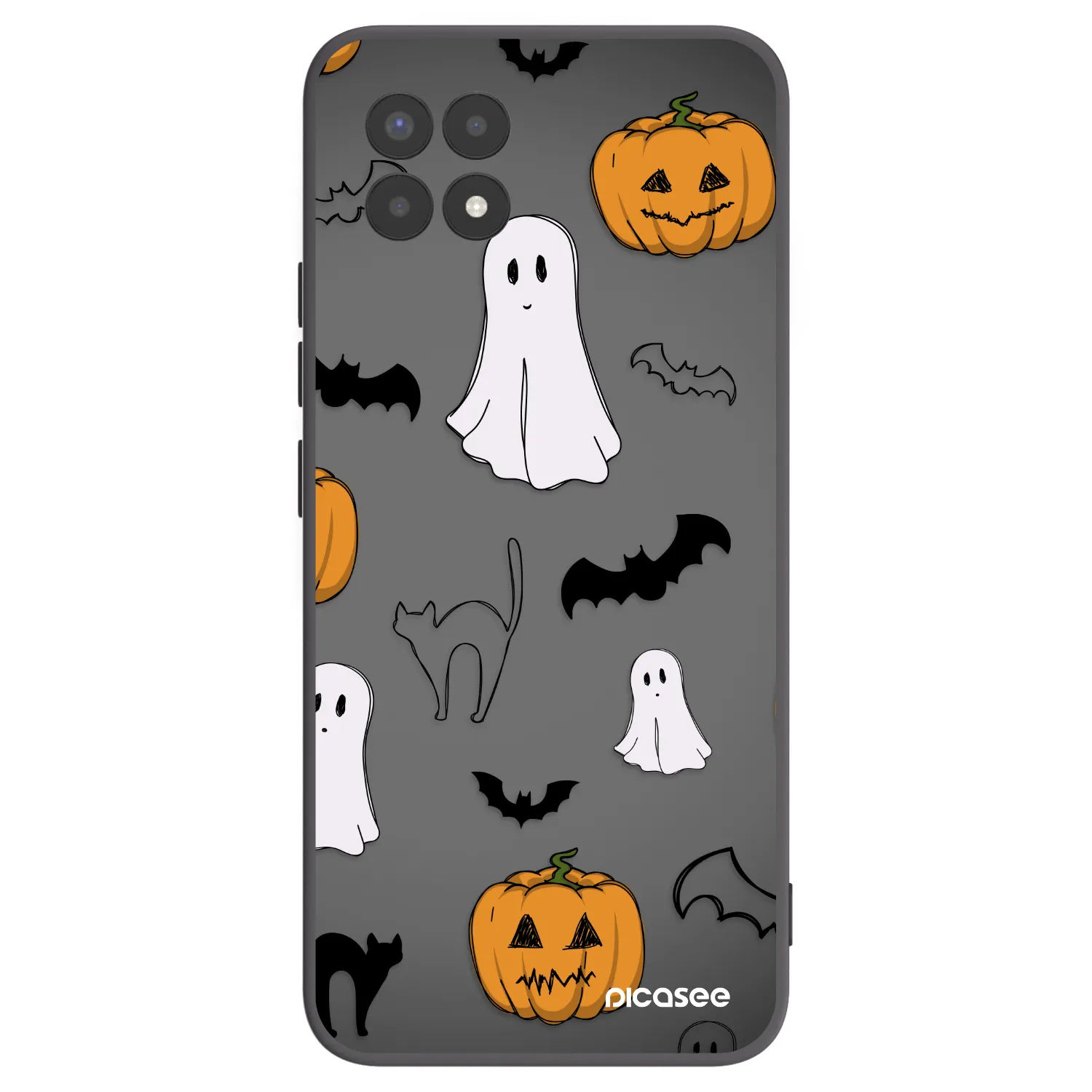 Picasee crna silikonska maskica za Realme 8i - Spooky crew