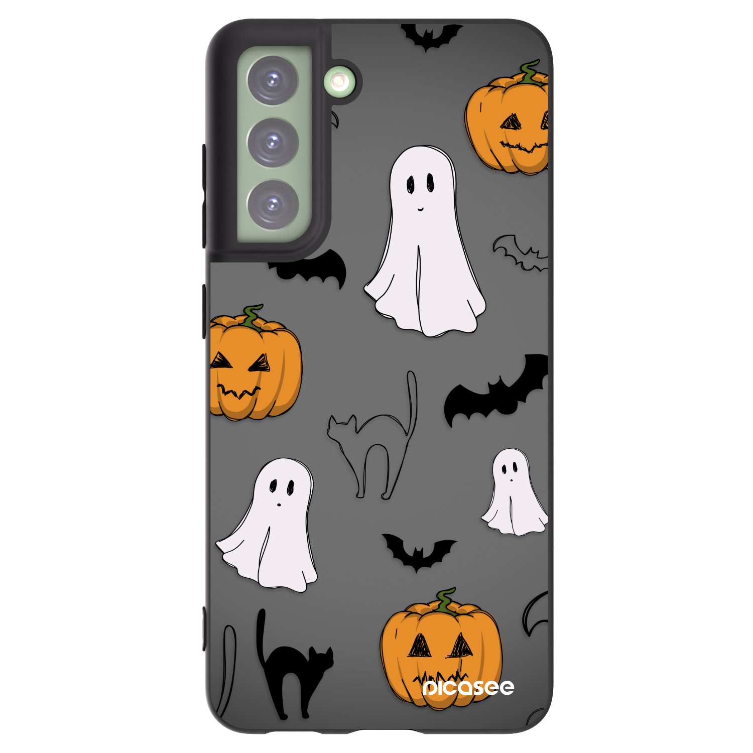 Picasee crna silikonska maskica za Samsung Galaxy S21 FE 5G - Spooky crew
