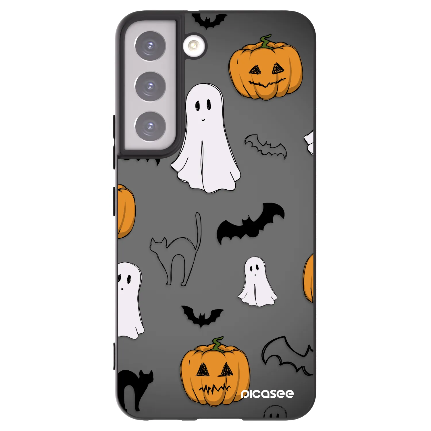 Picasee crna silikonska maskica za Samsung Galaxy S22 5G - Spooky crew