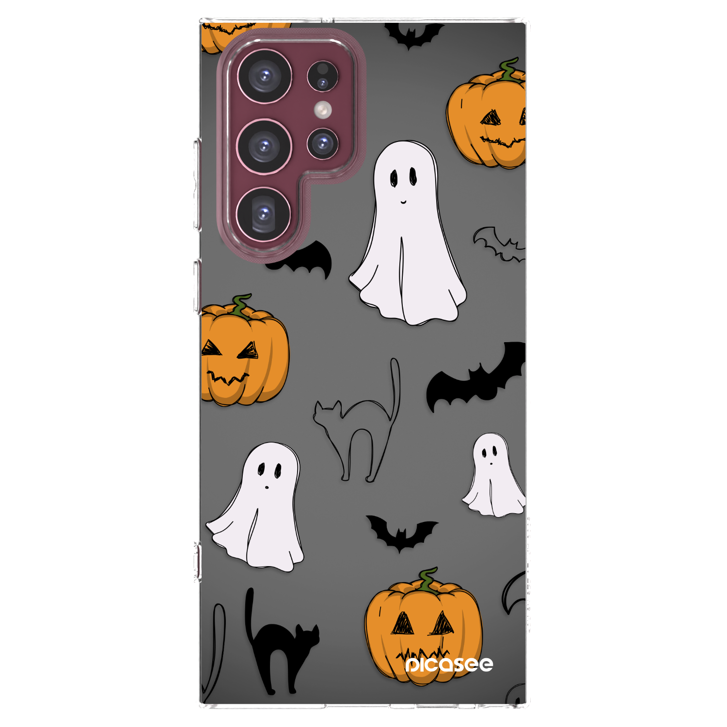 Picasee silikonska prozirna maskica za Samsung Galaxy S22 Ultra 5G - Spooky crew