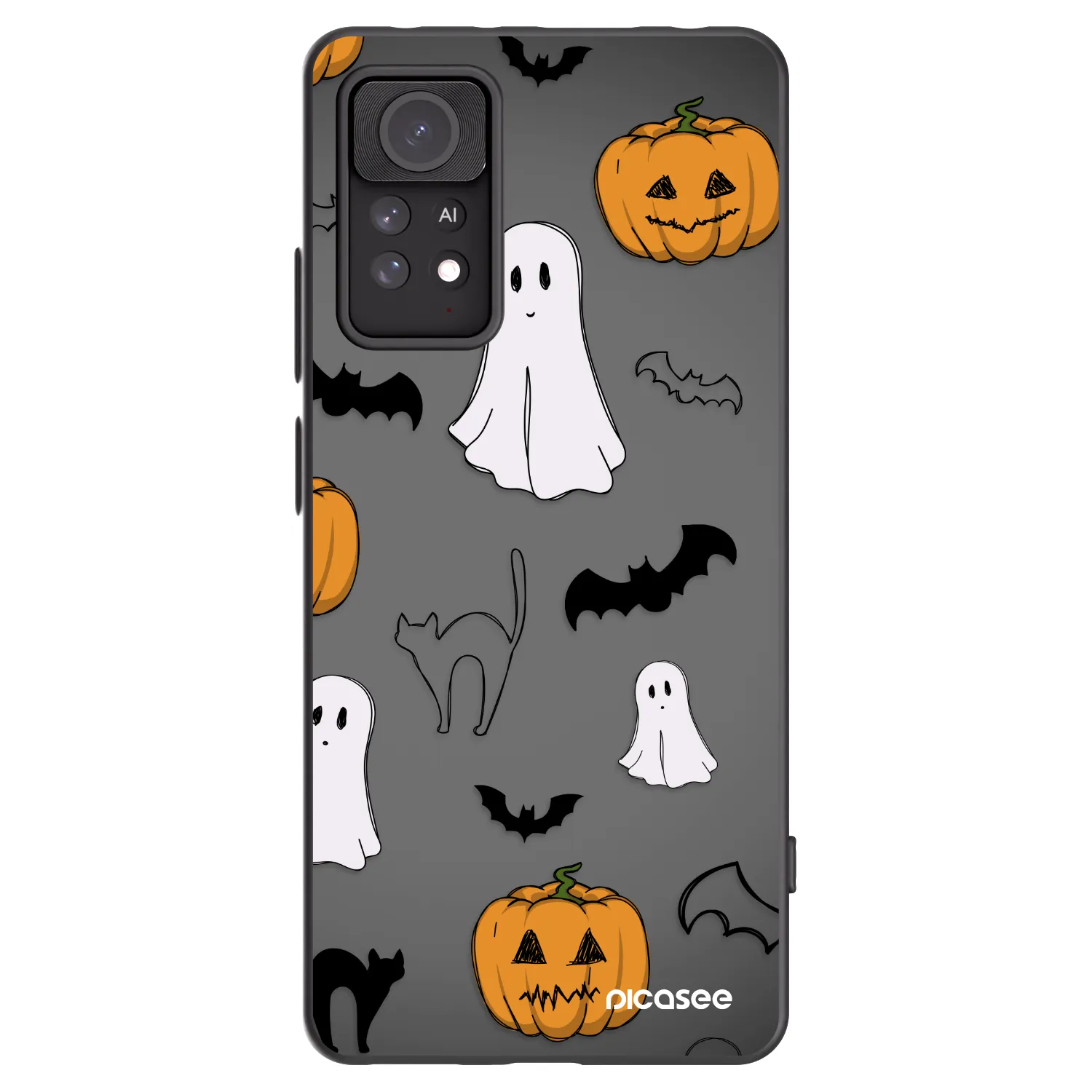 Picasee crna silikonska maskica za Xiaomi Redmi Note 11 Pro 5G - Spooky crew
