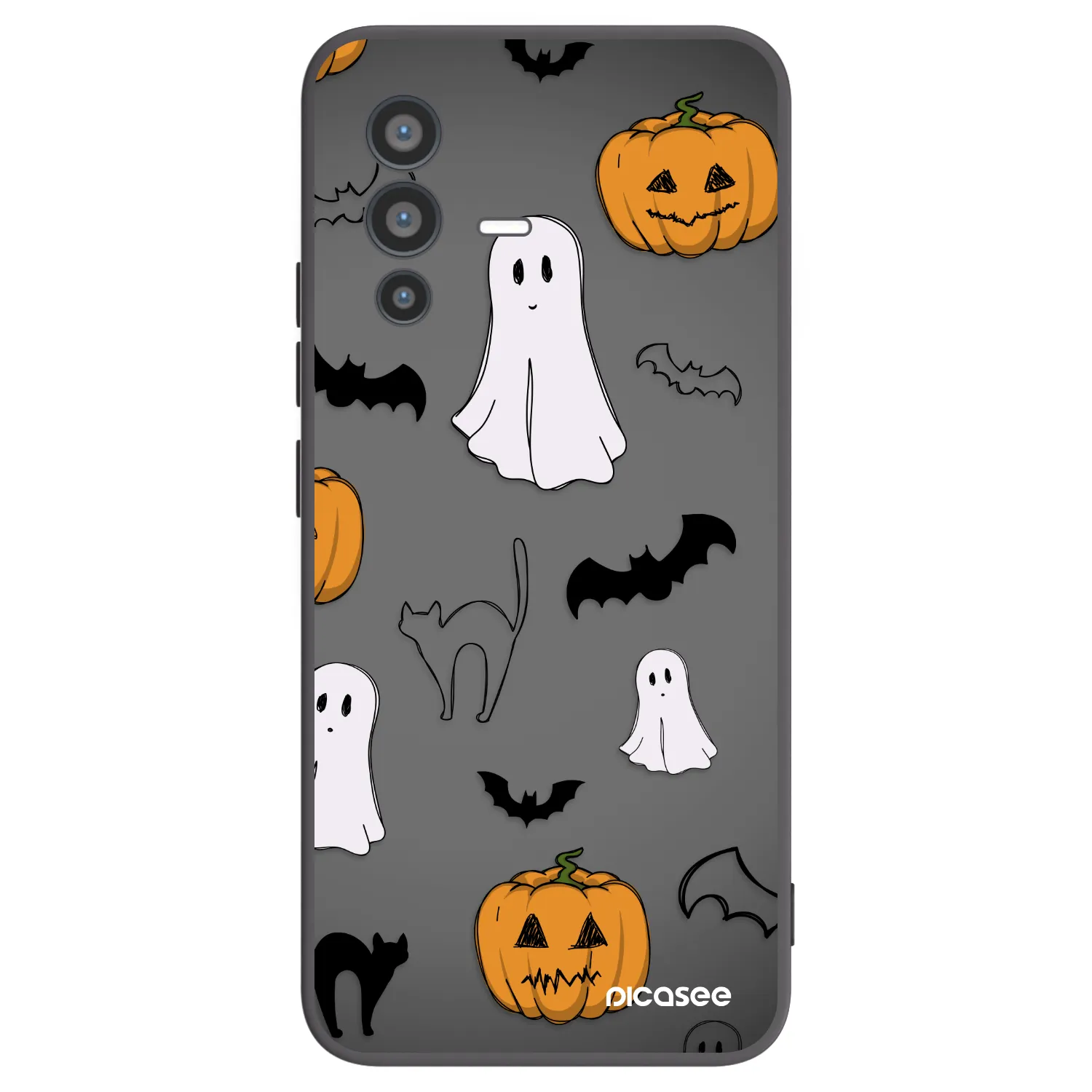 Picasee crna silikonska maskica za Vivo V23 5G - Spooky crew