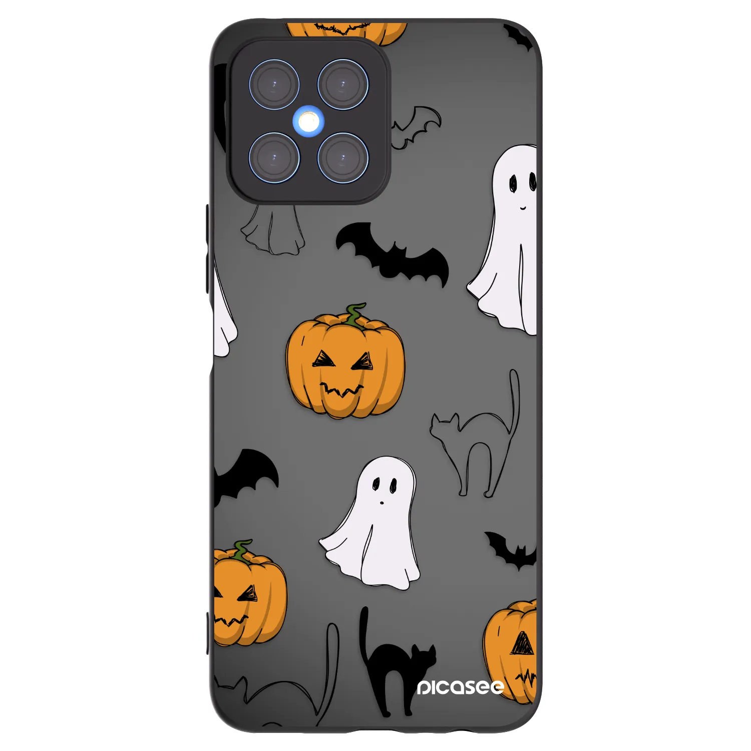 Picasee crna silikonska maskica za Honor X8 4G - Spooky crew
