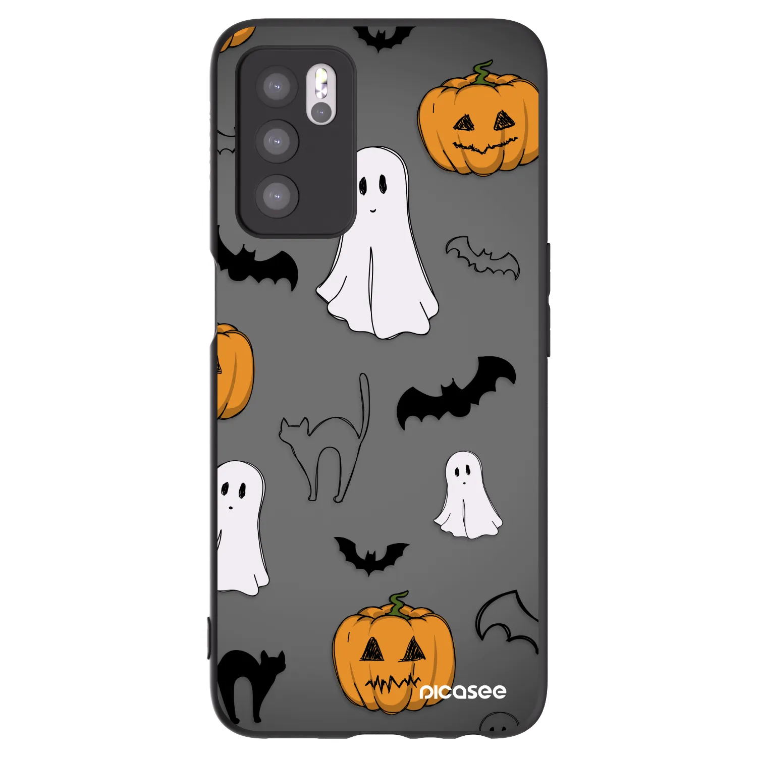 Picasee crna silikonska maskica za OPPO A16 - Spooky crew