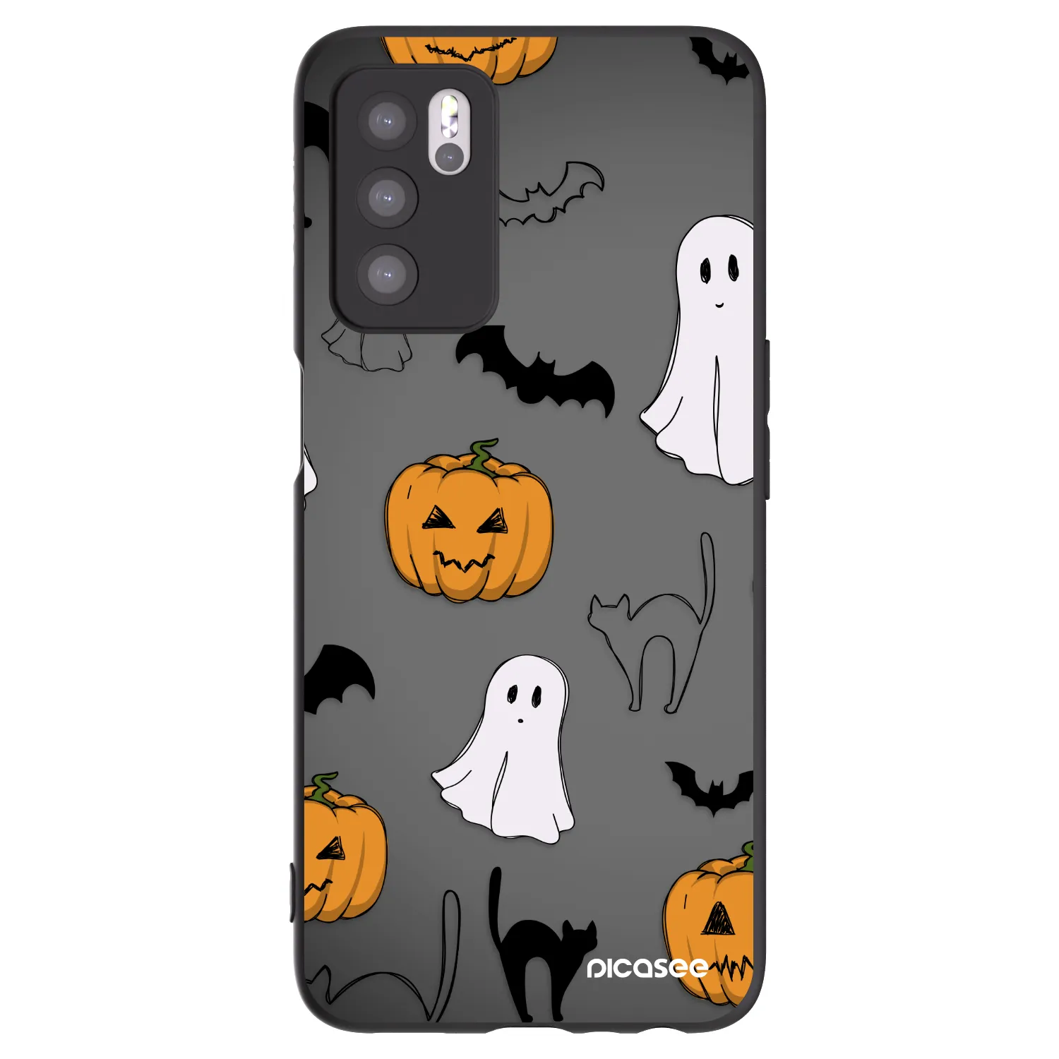Picasee crna silikonska maskica za OPPO A16s - Spooky crew